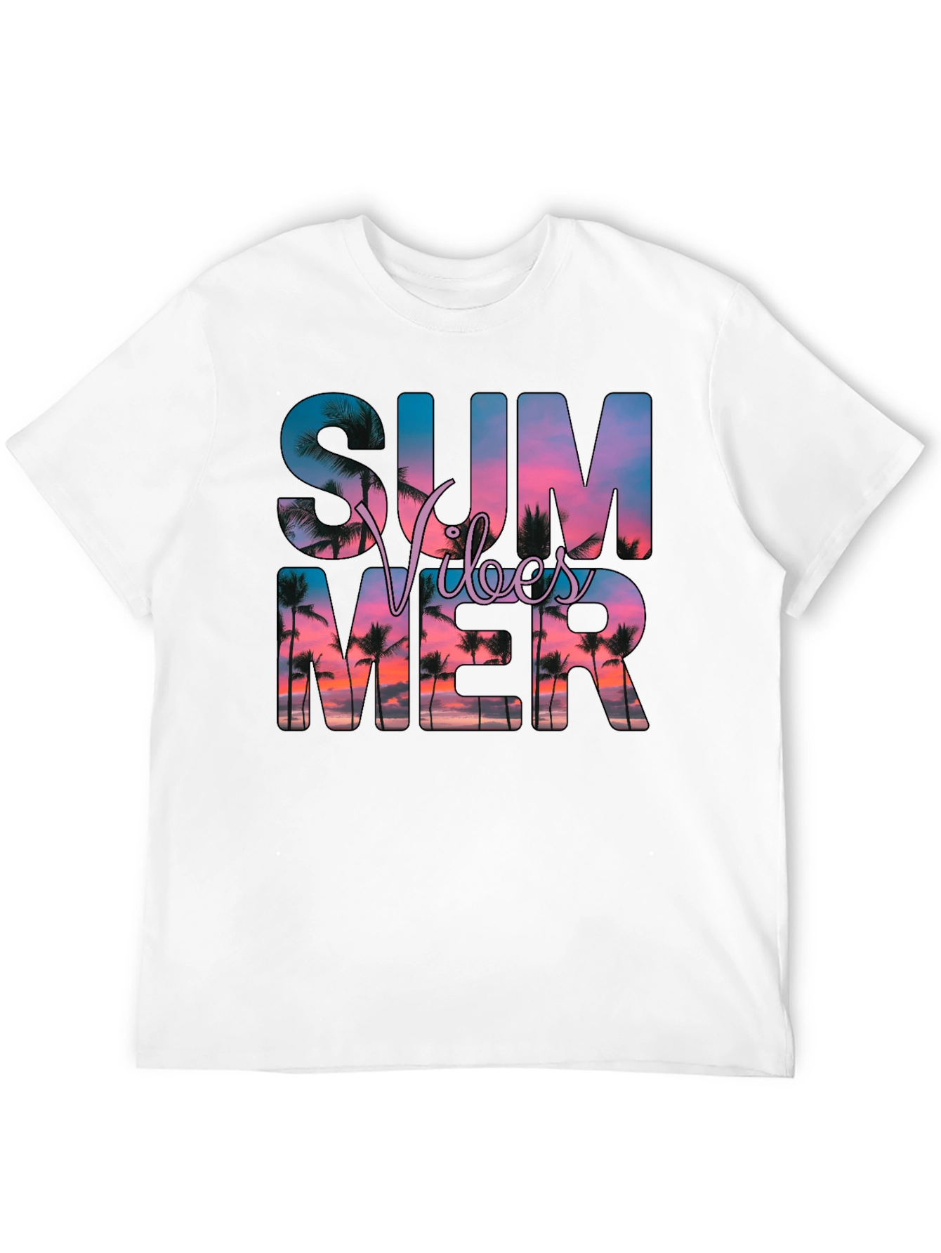 Black Summer Vibes Graphic Tee - Black Cotton Blend view 12