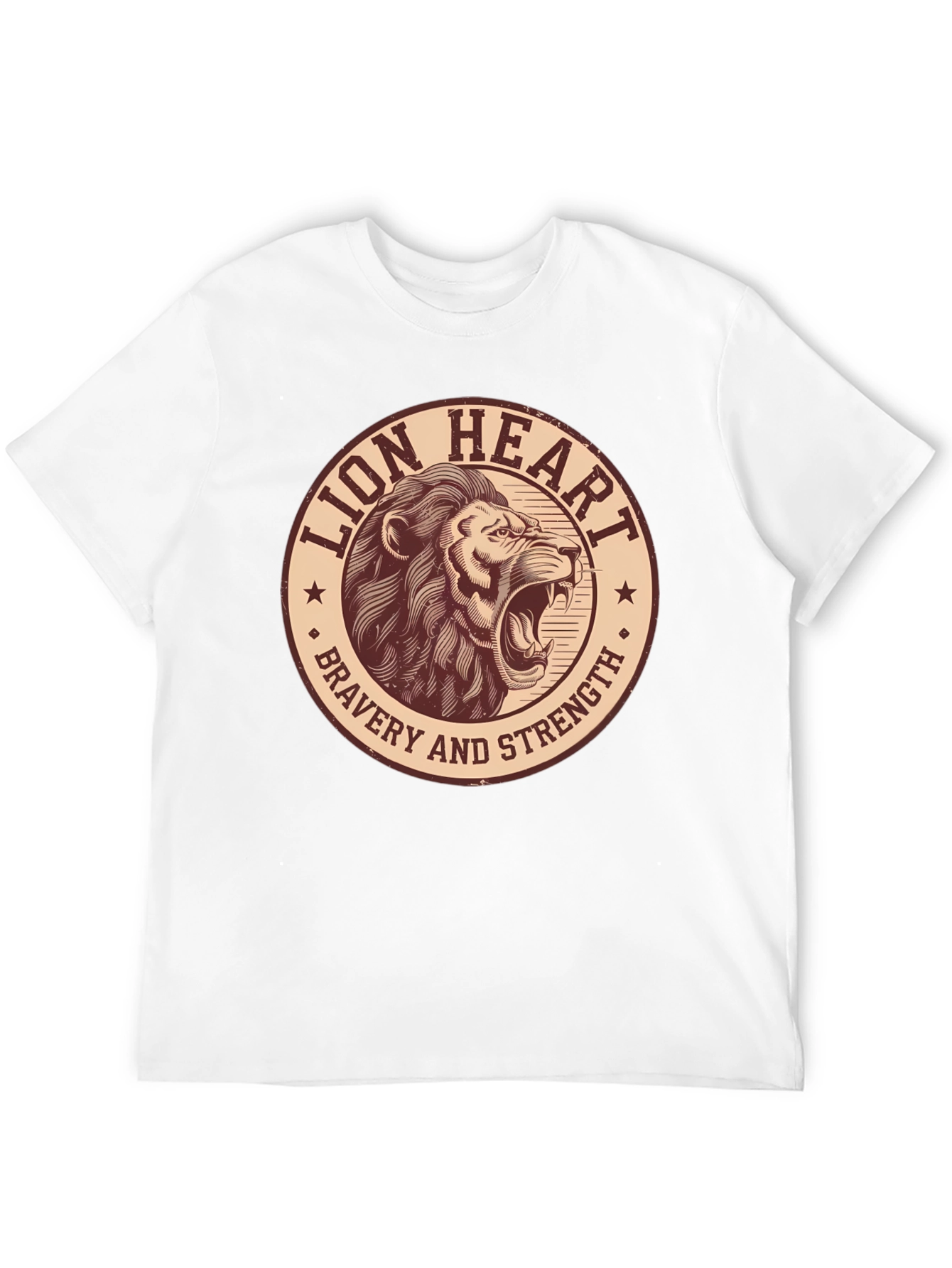 Black Lion Heart Bravery Strength Graphic Tee view 12