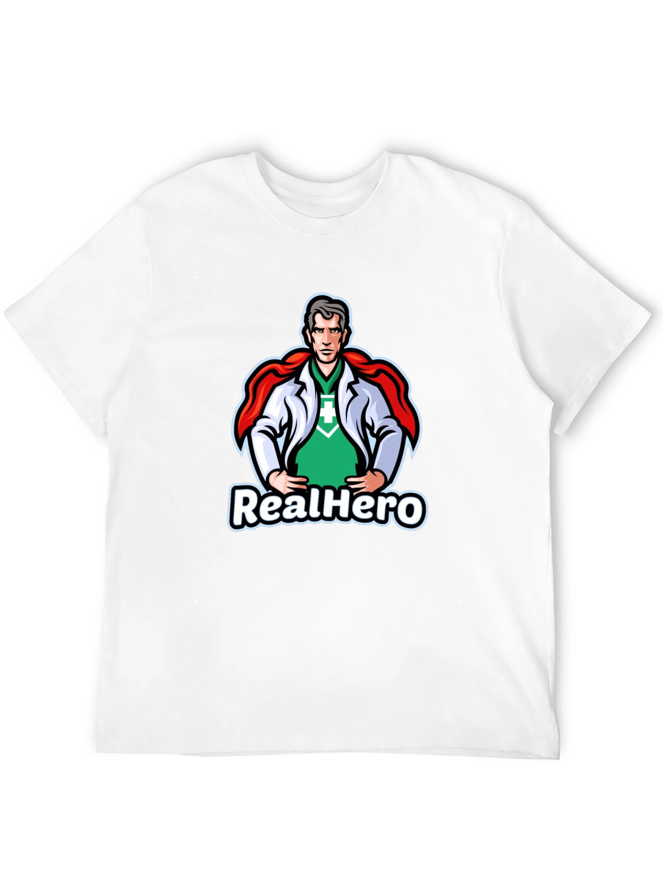 Black RealHero Doctor T-Shirt - Superhero Medical Apparel view 12