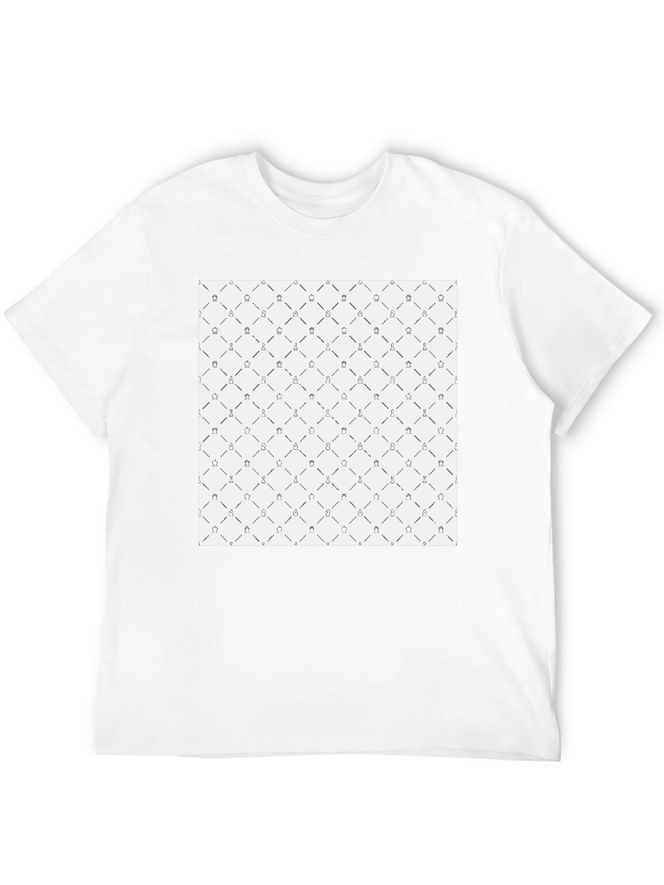 Black Chess Pattern Black T-Shirt view 12