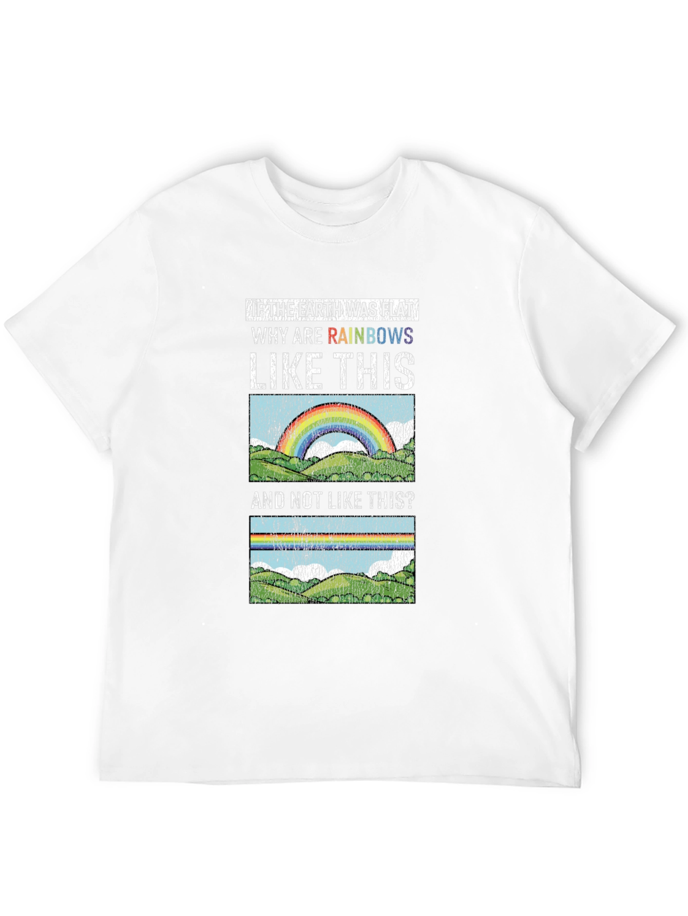 Black Flat Earth Rainbows Graphic T-Shirt view 12