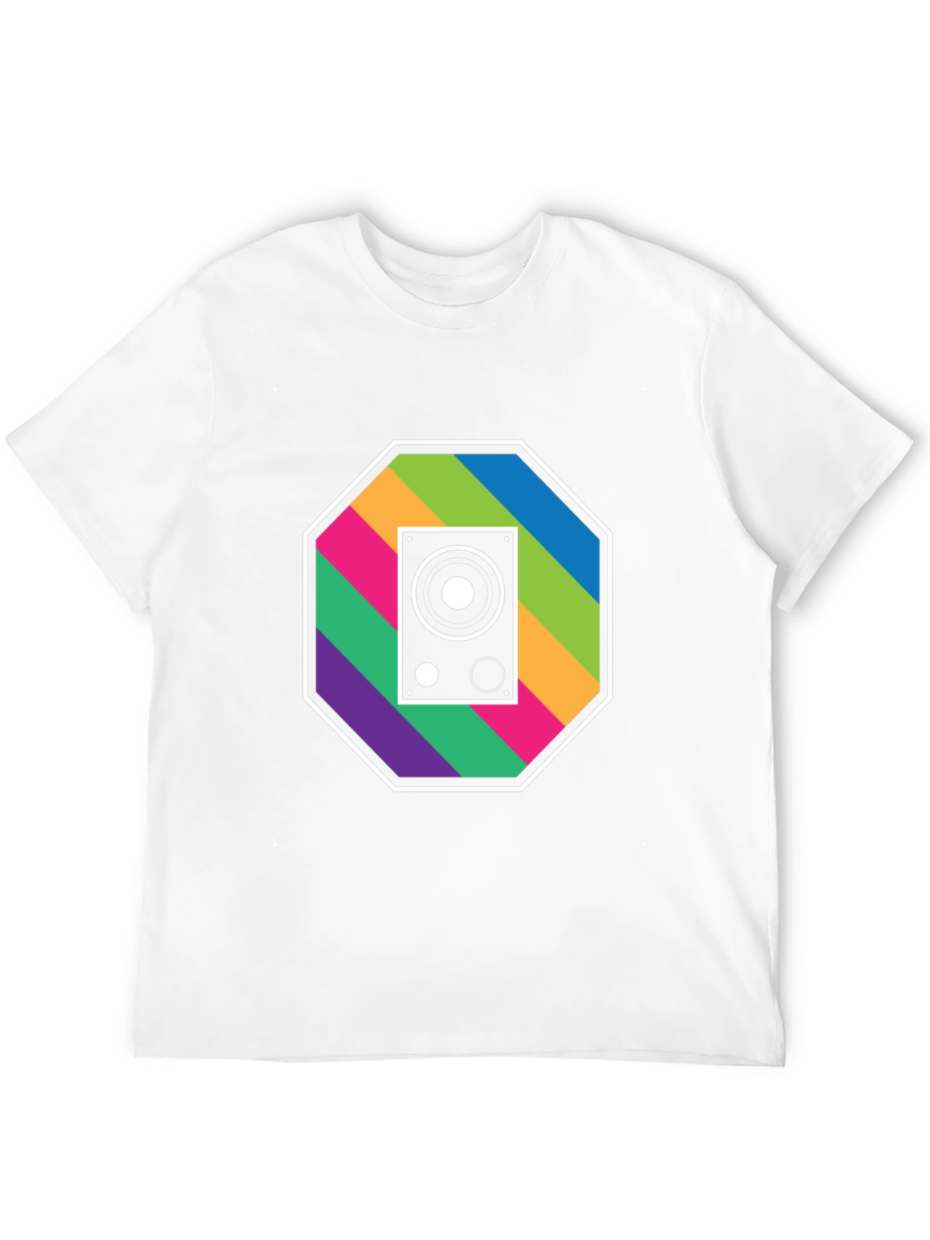 Black Retro Speaker Graphic Tee - Music Lover's T-Shirt view 12