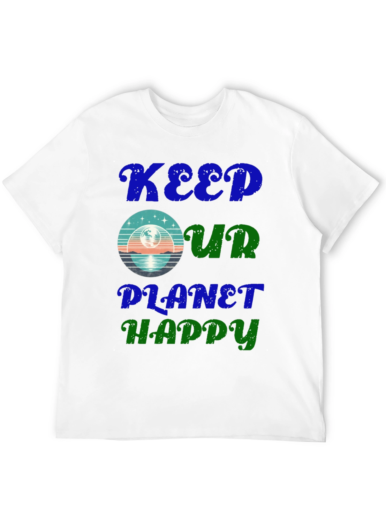 Black Keep Our Planet Happy Graphic Tee - Eco Friendly Fashion view 12