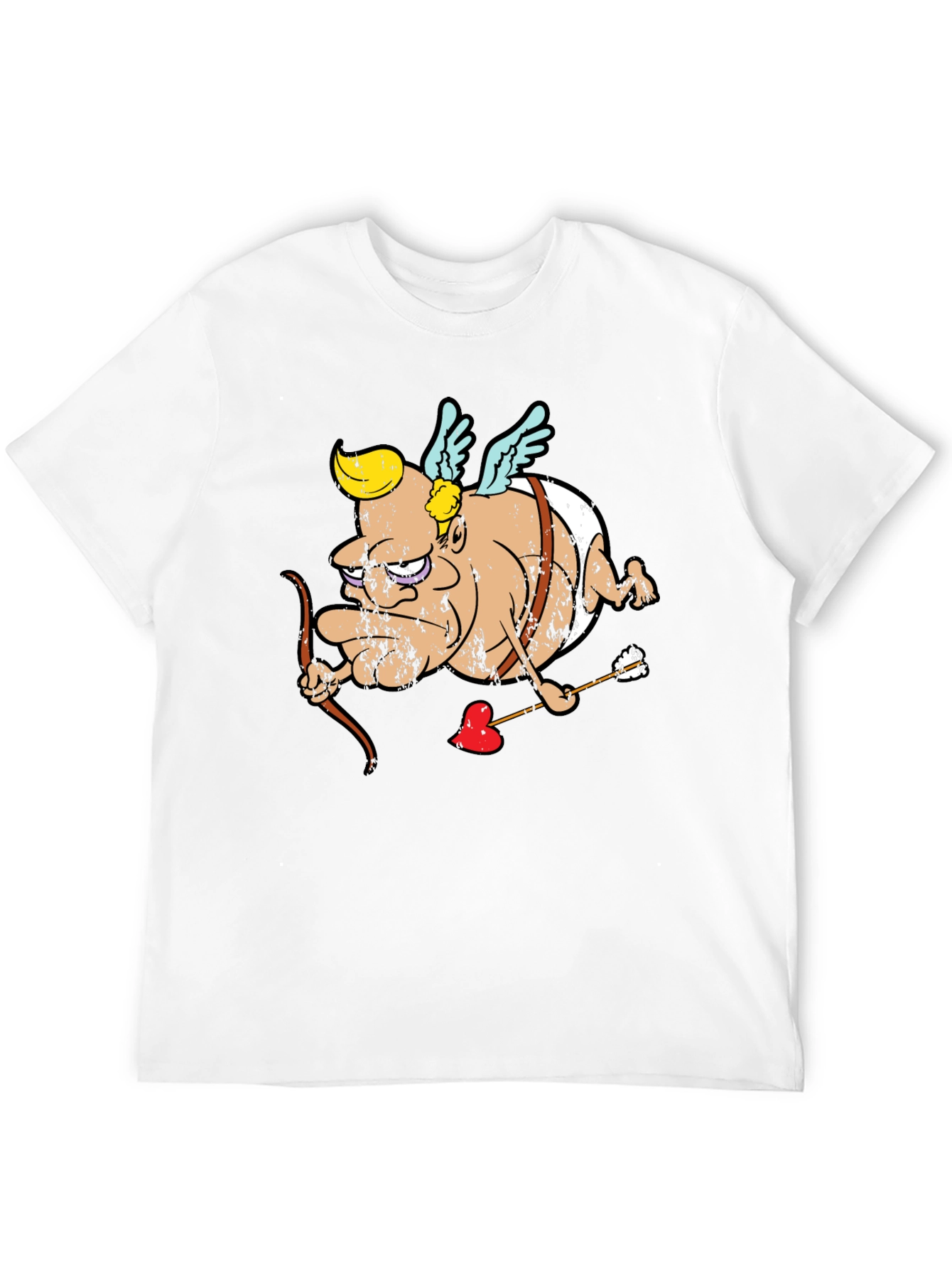 Black Cupid Cartoon Graphic T-Shirt - Black view 12