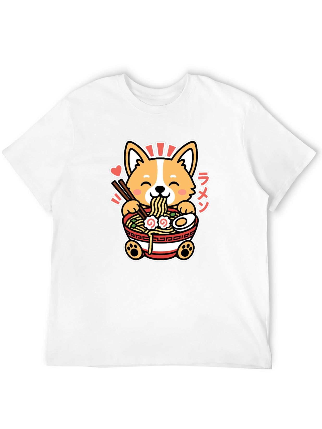 Black Corgi Ramen Graphic Tee - Kawaii Anime Shirt view 12