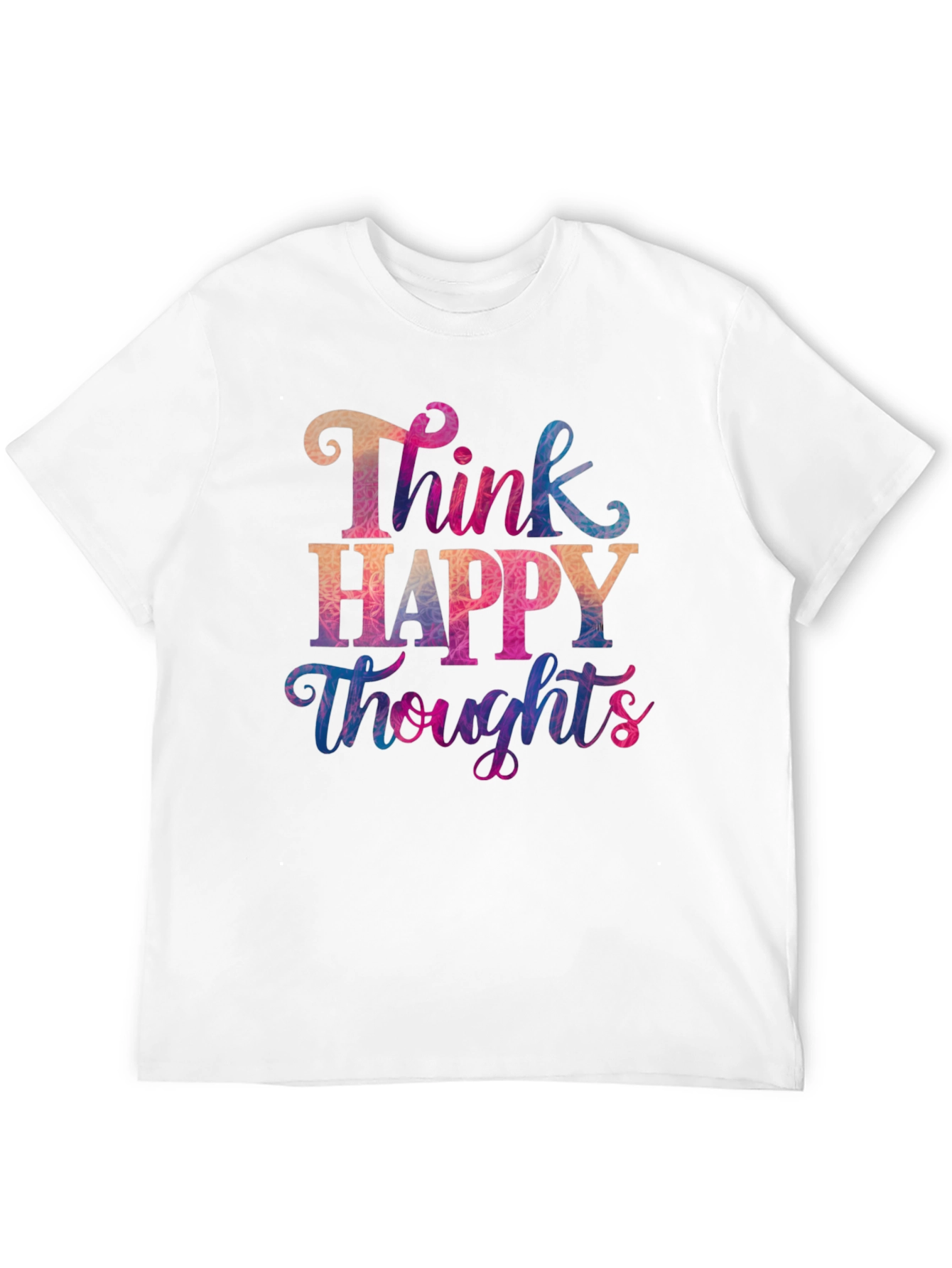 Black Think Happy Thoughts T-Shirt - Motivational Tee view 12