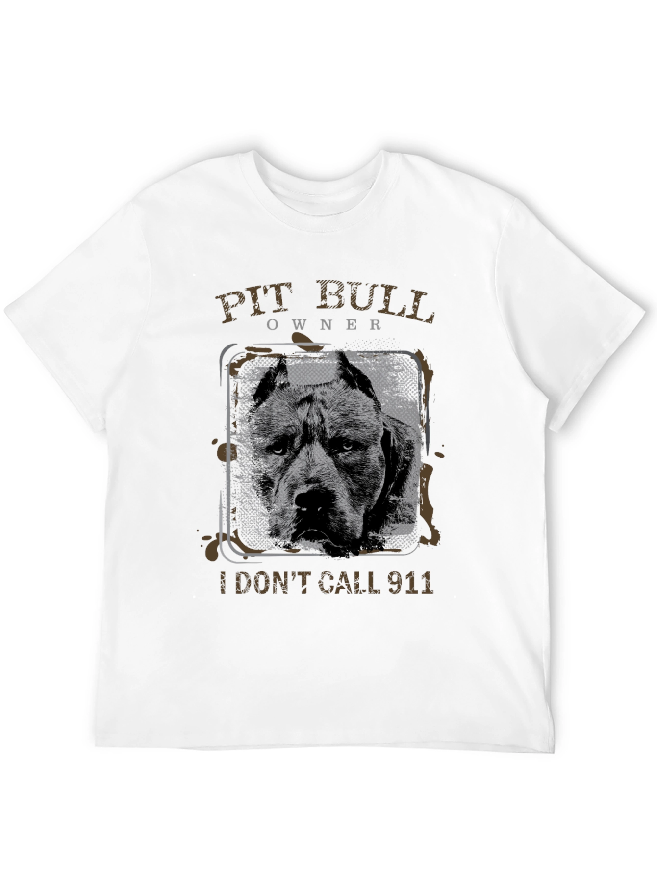 Black Pit Bull Owner T-Shirt - I Don't Call 911 view 12