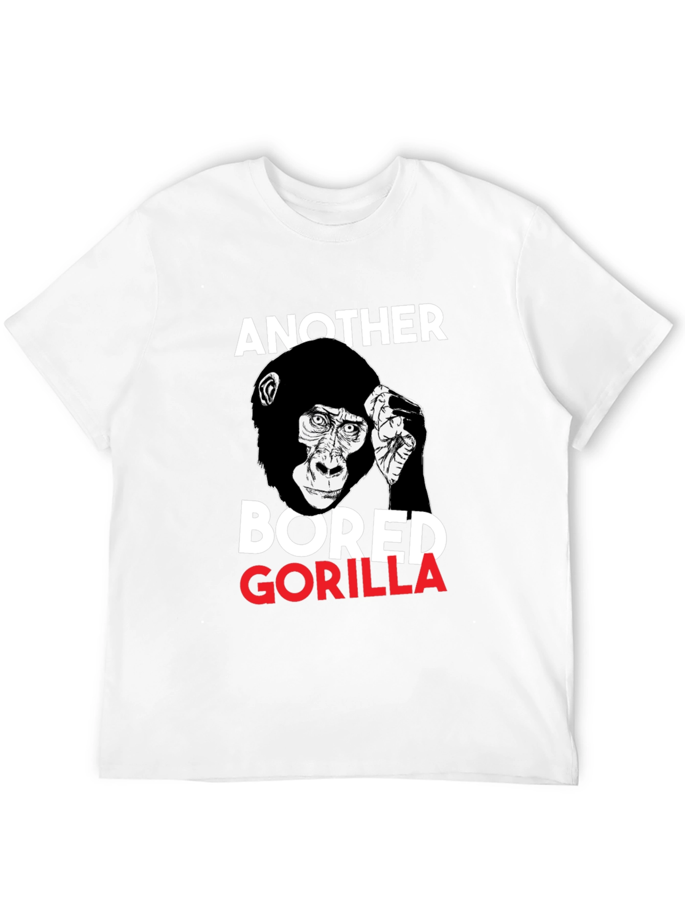 Black Bored Gorilla Graphic Tee - Unisex Black T-Shirt view 12