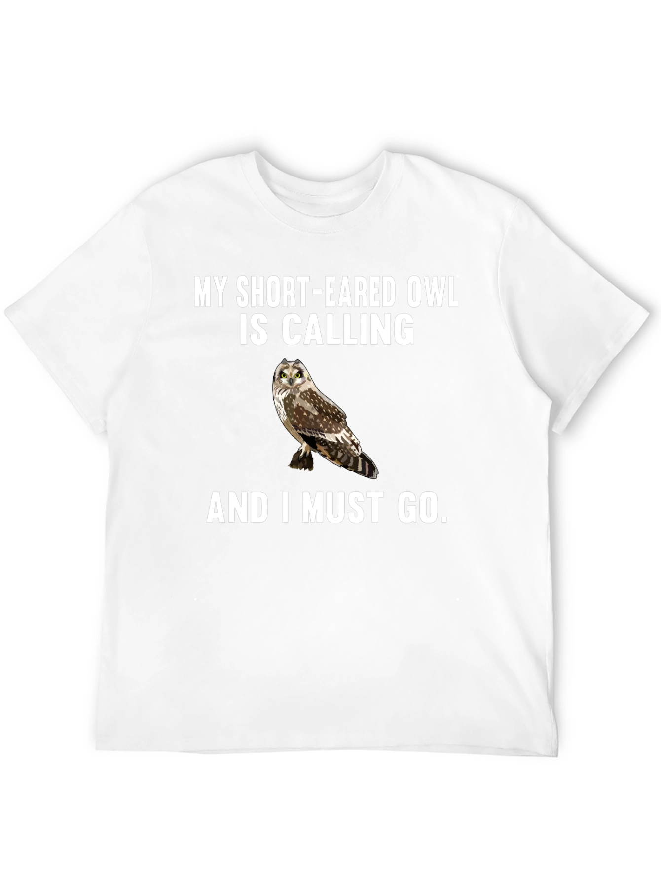 Black Short-Eared Owl Calling Men's T-Shirt view 12