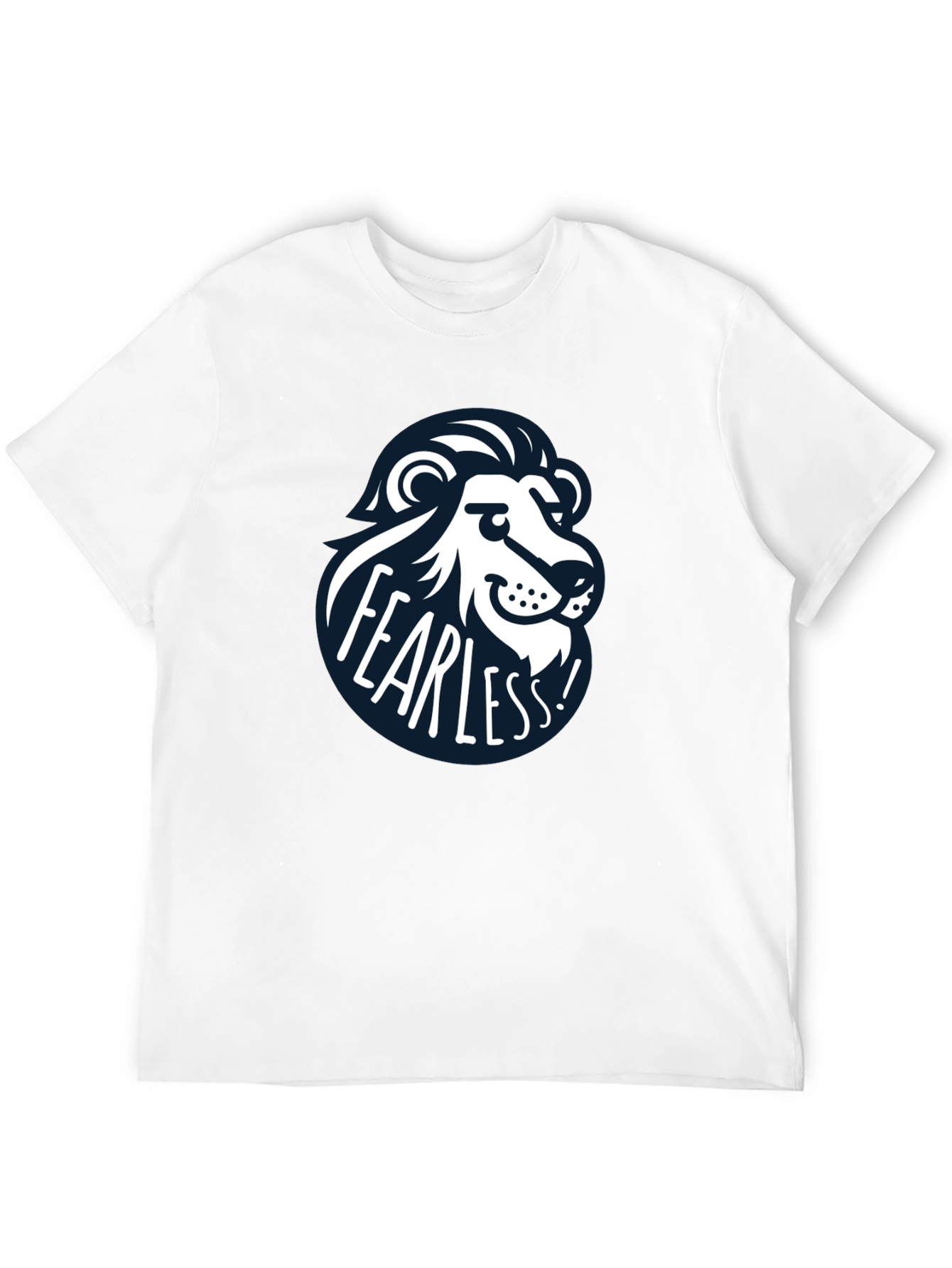 Black Fearless Lion Graphic Tee - Black Cotton T-Shirt view 12