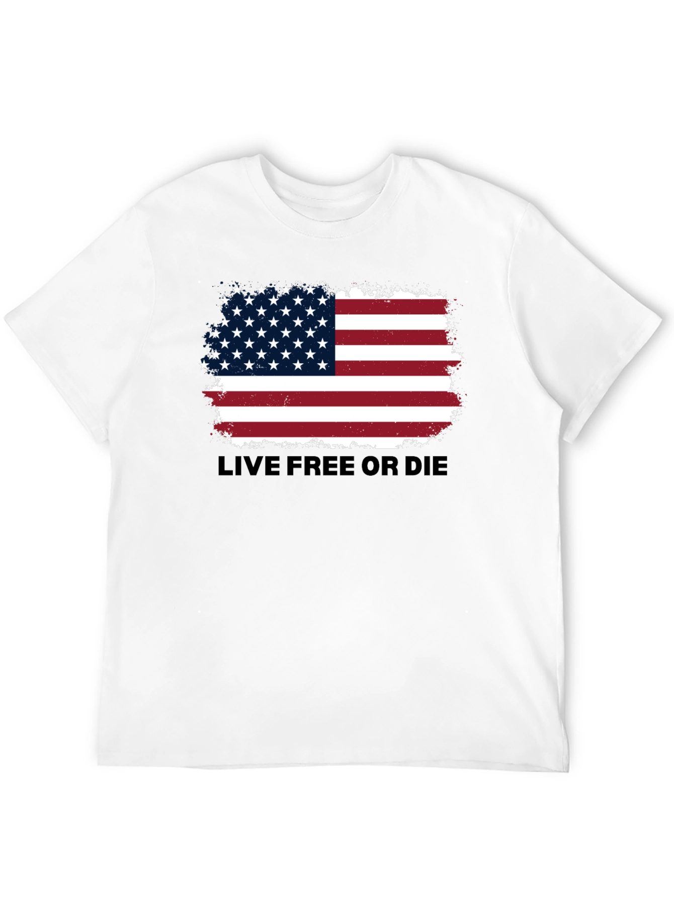 Black American Flag 'Live Free or Die' Graphic Tee view 12