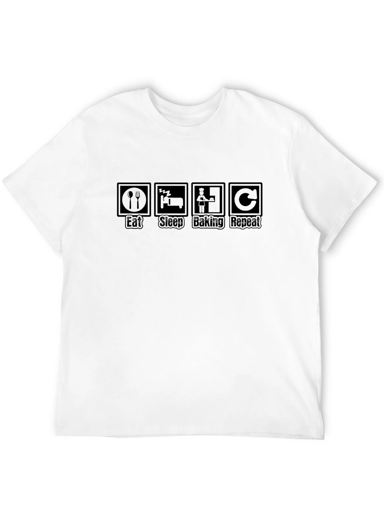 Black Eat Sleep Baking Repeat Black T-Shirt view 12