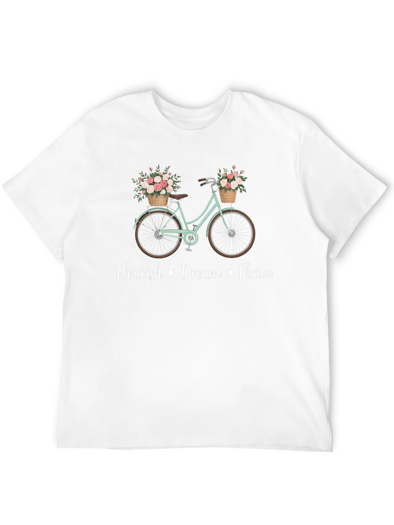 Black Floral Bicycle T-Shirt - Flourish Dream Thrive Tee view 12
