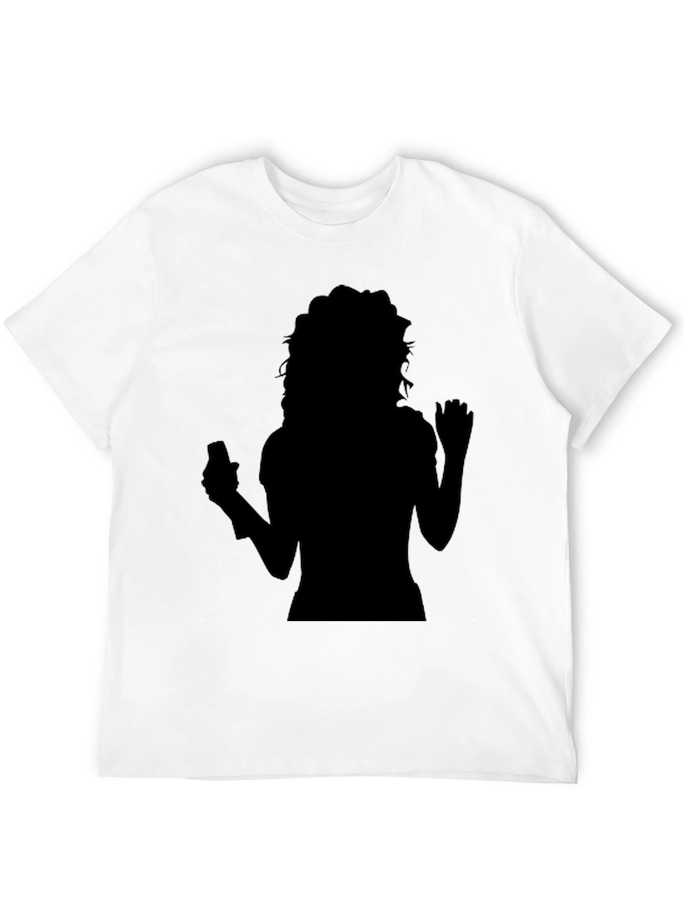 Black Silhouette Graphic Print Tee - Trendy Black Shirt view 12