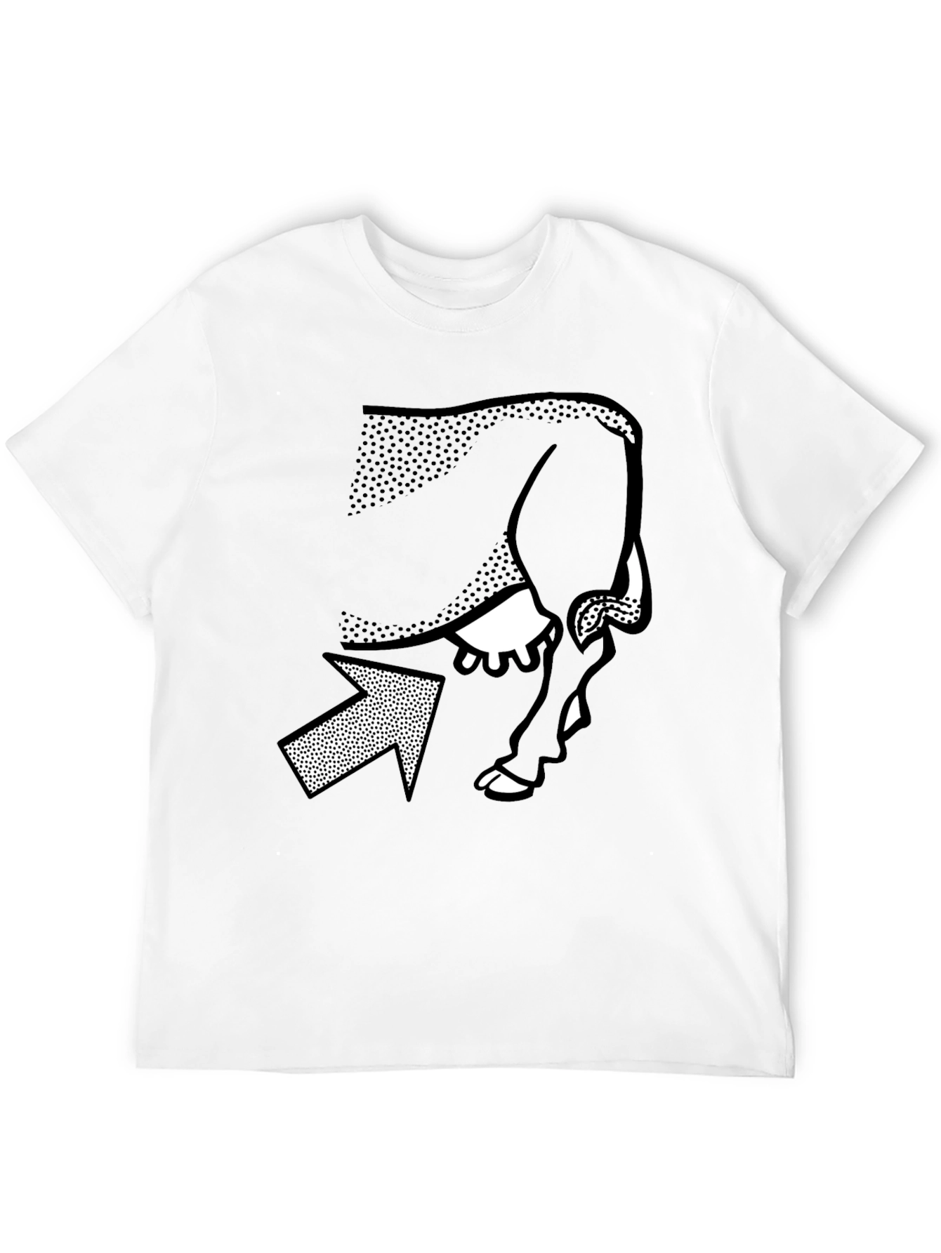 Black Optical Illusion T-Shirt - Cow or Woman? view 12