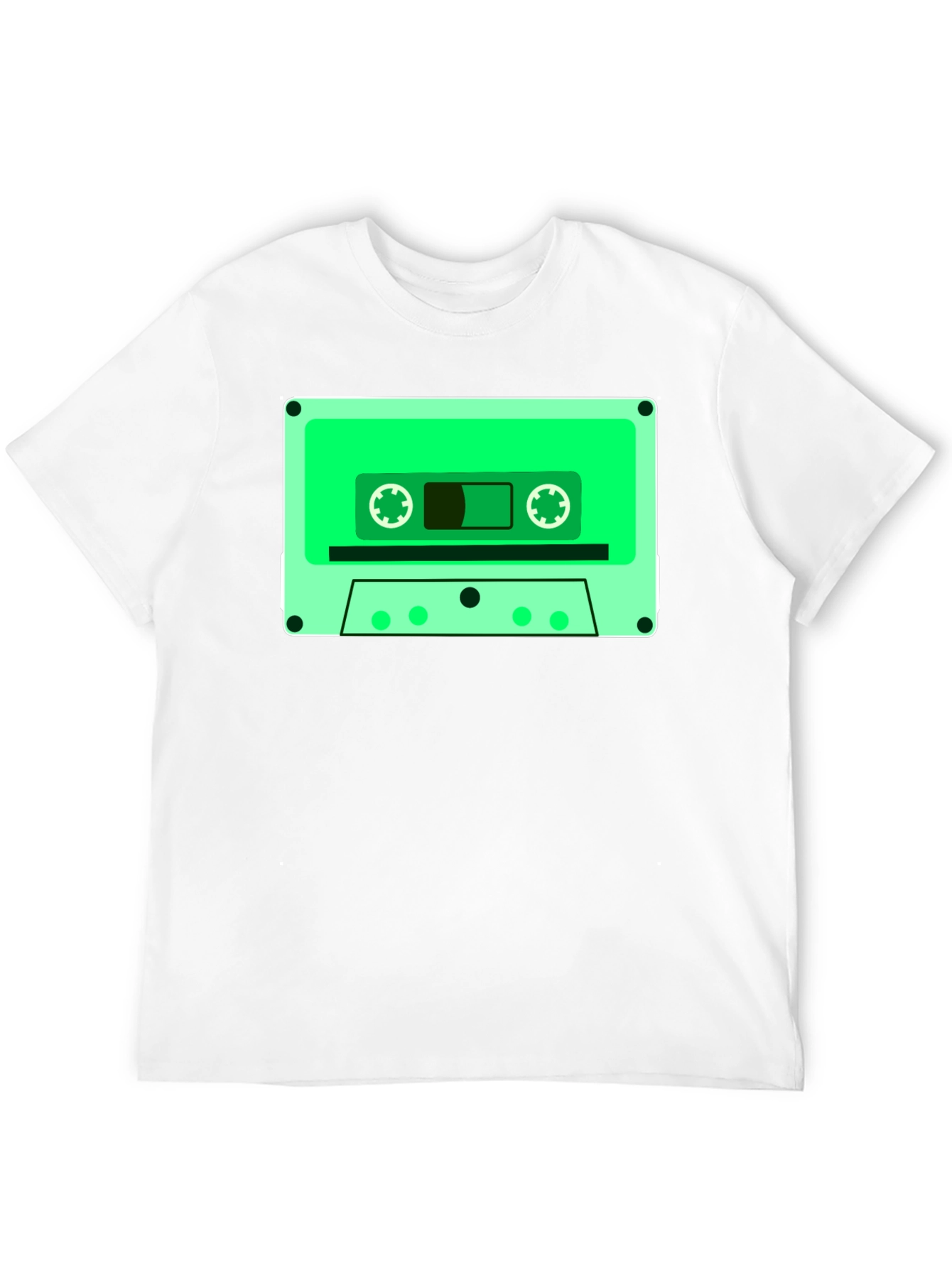 Black Retro Cassette Tape Graphic Tee - Black Cotton Blend view 12