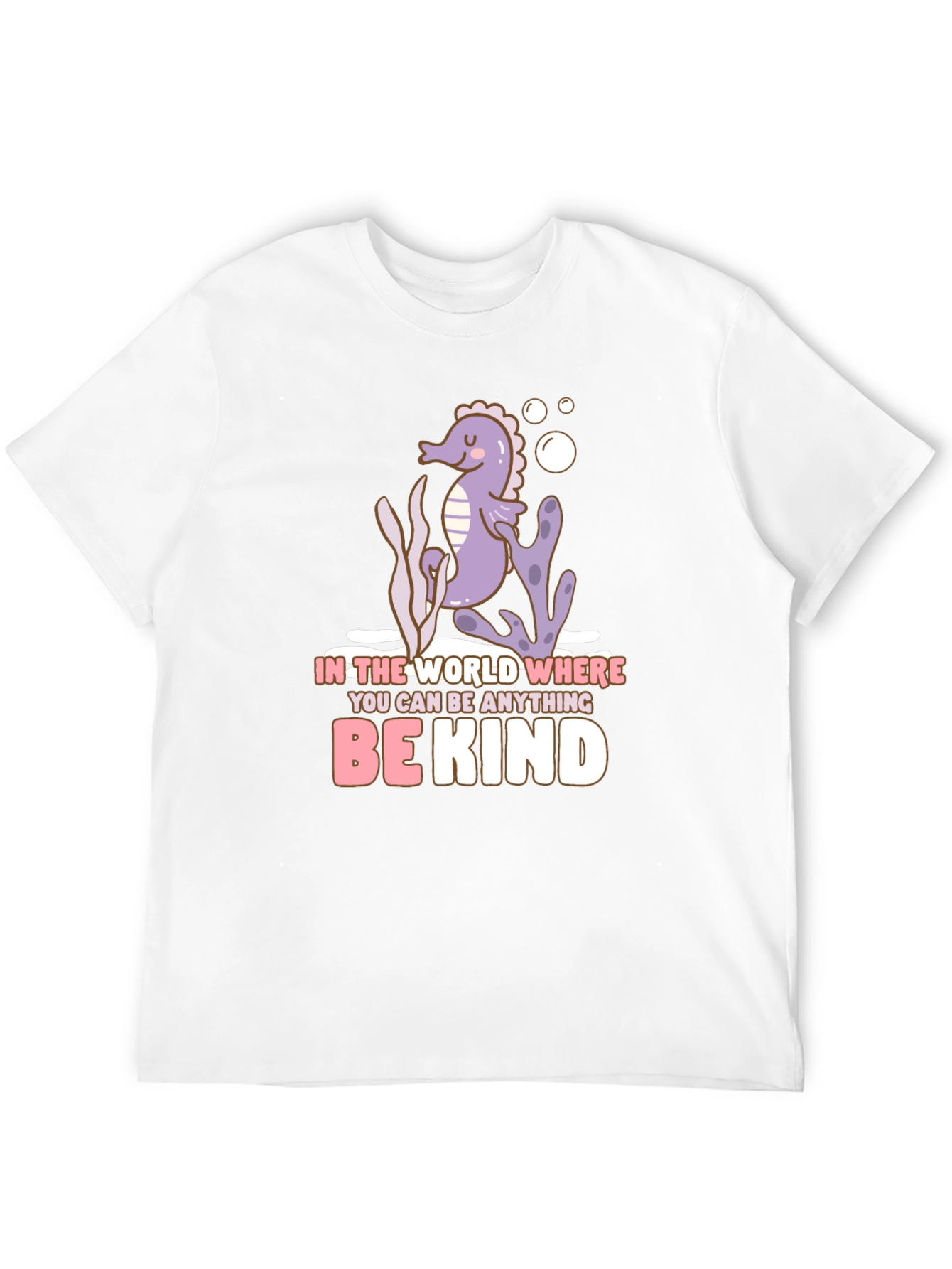Black Be Kind Seahorse Graphic Tee - Black Cotton T-Shirt view 12