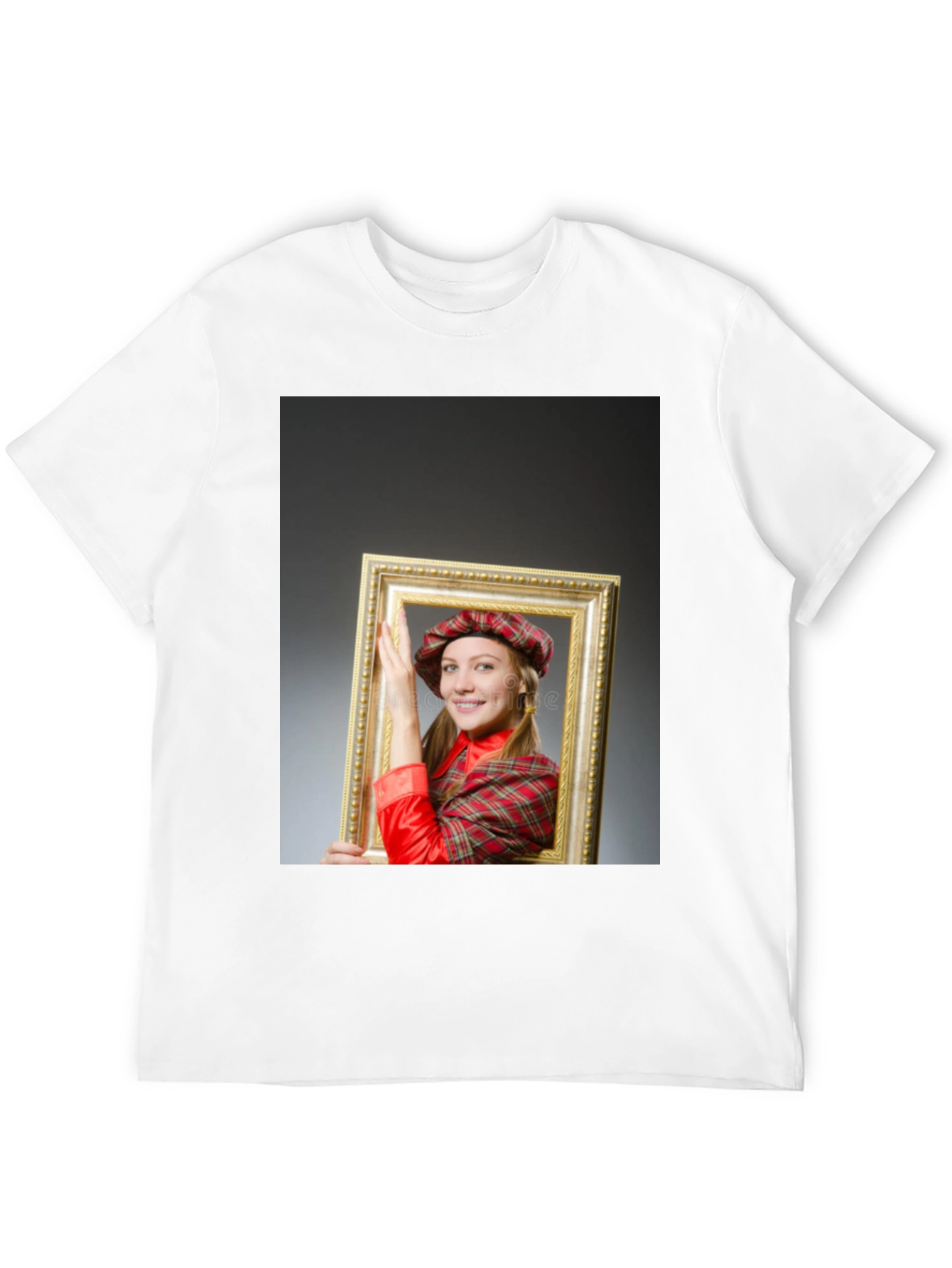 Black Funny Framed Woman Graphic Tee - Novelty T-Shirt view 12