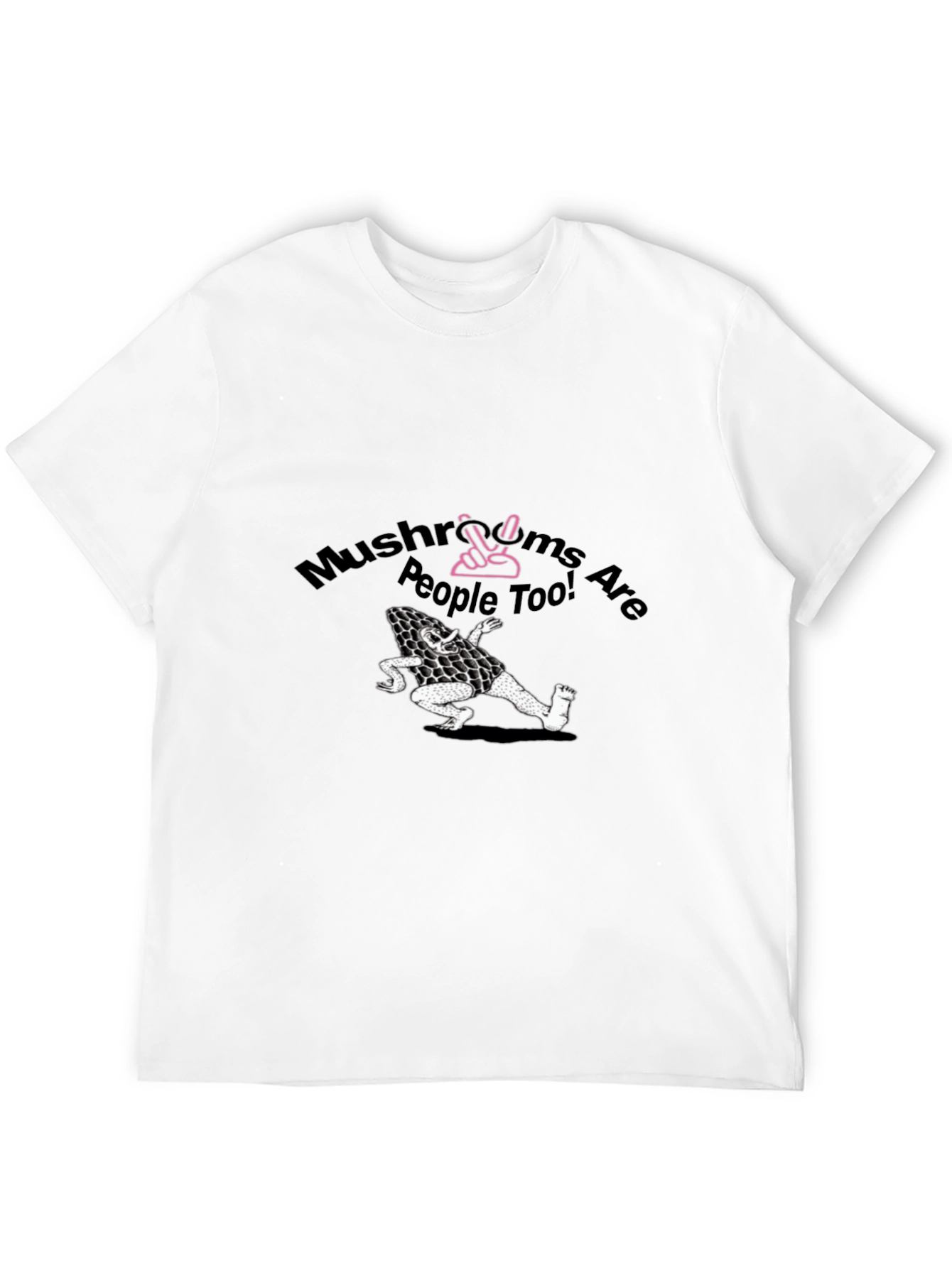 Black Mushroom People T-Shirt - Vegan Tee view 12