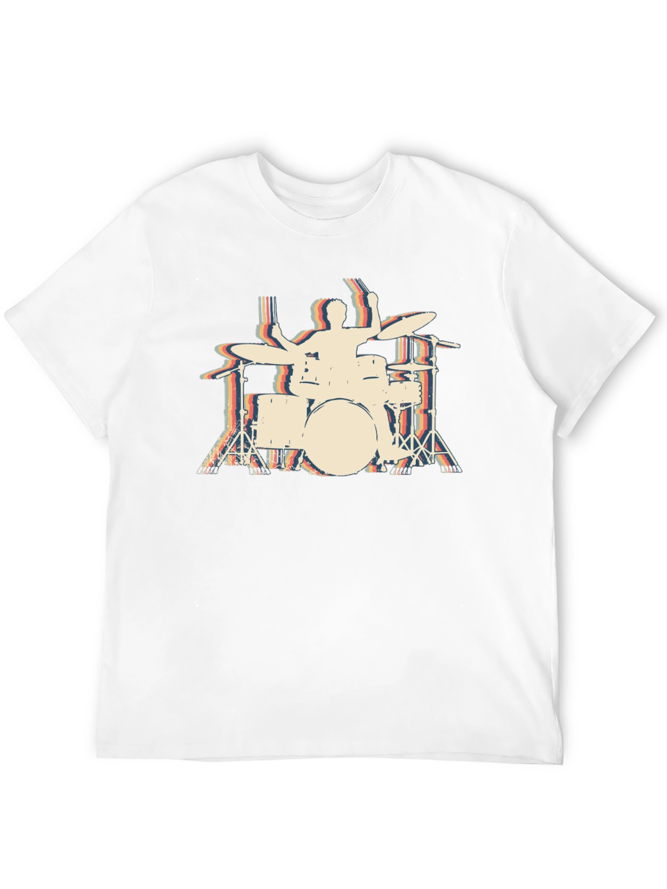 Black Retro Drummer T-Shirt - Black view 12