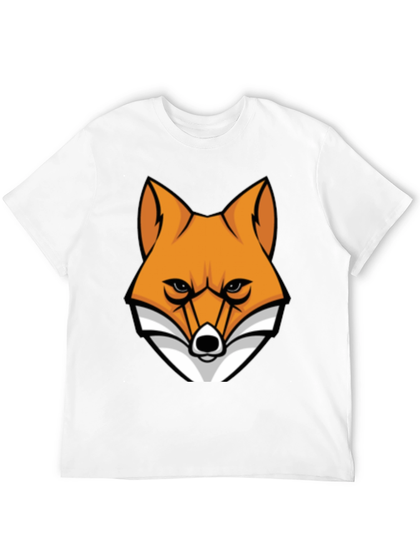 Black Cool Fox Graphic Tee - Black Cotton T-Shirt view 12