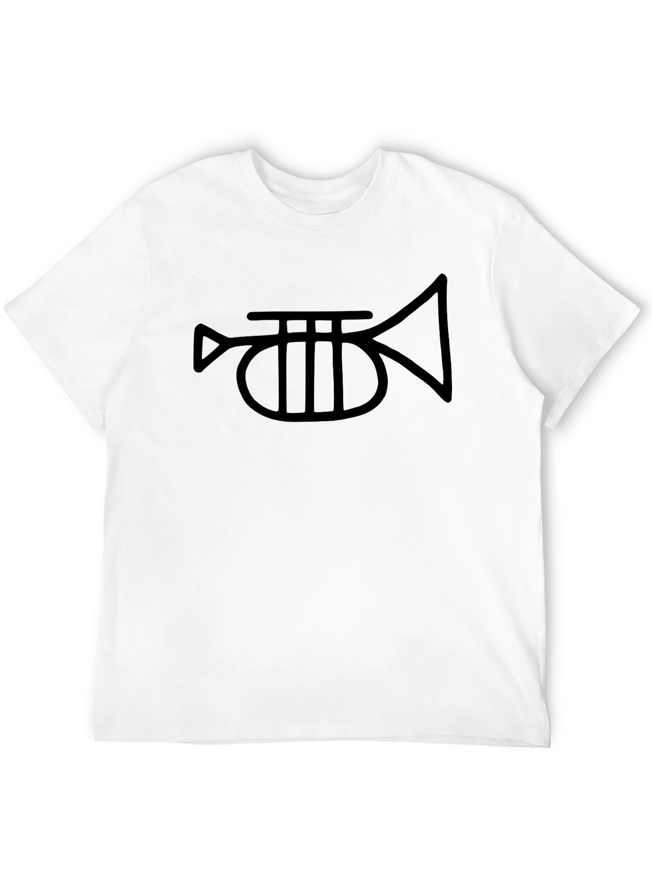 Black Trumpet Graphic Tee - Classic Black Cotton T-Shirt view 12