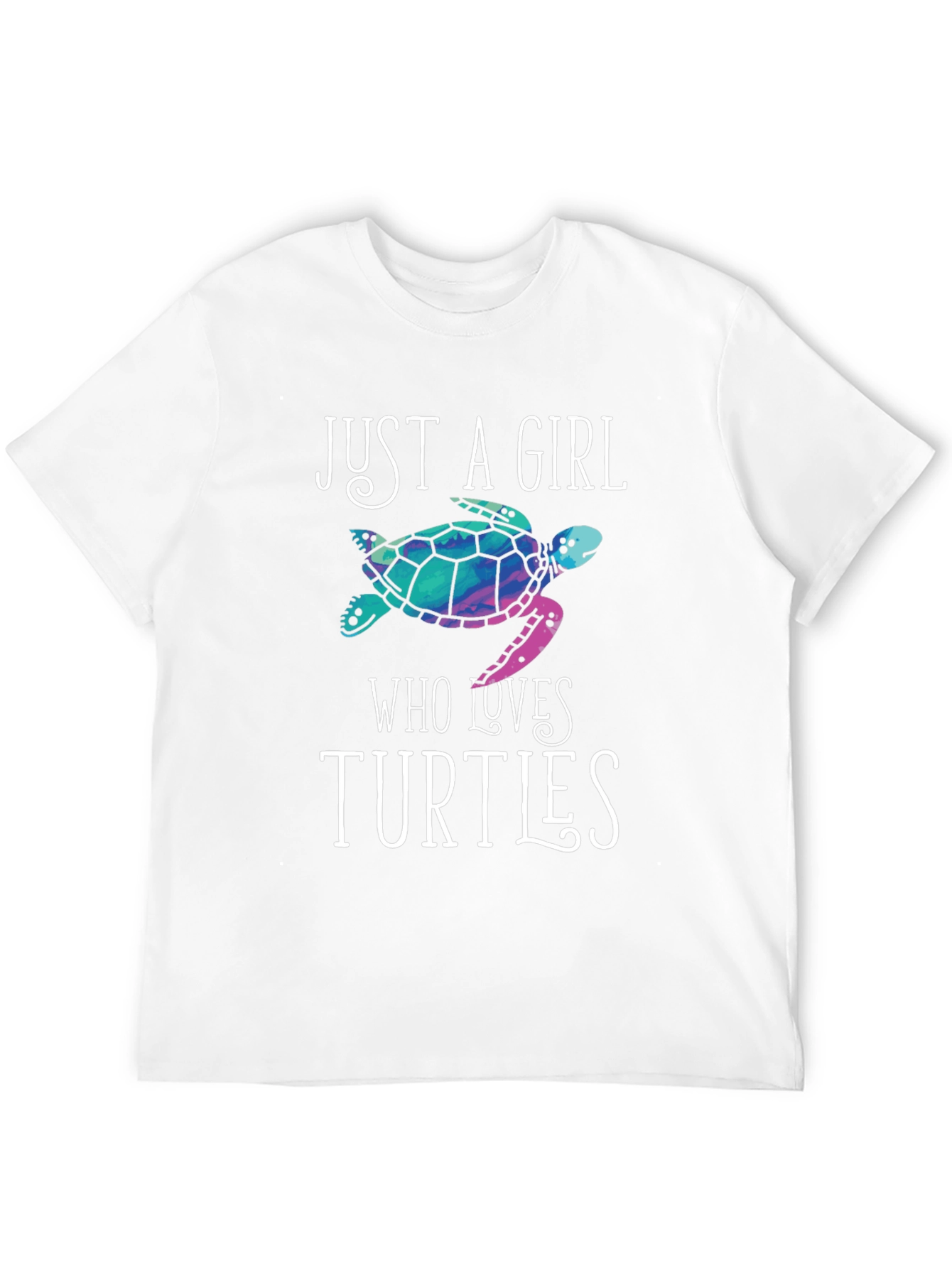 Black Just a Girl Who Loves Turtles T-Shirt view 12