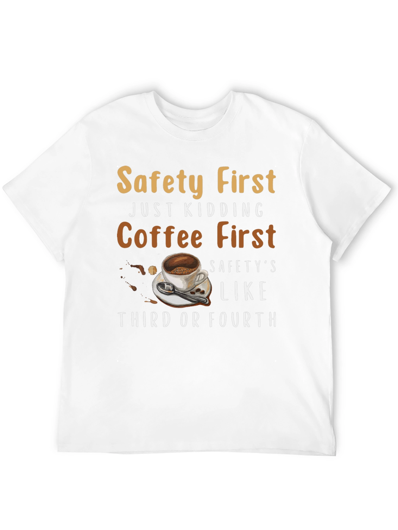 Black Coffee First T-Shirt Funny Sarcastic Novelty Tee view 12