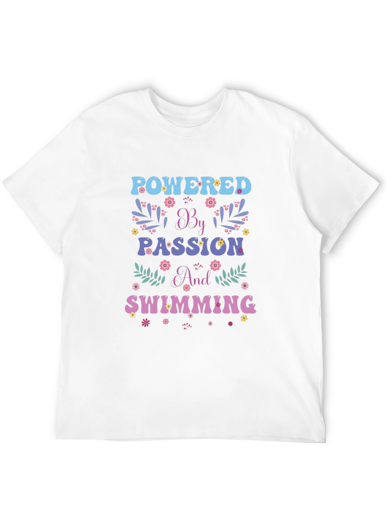Black Powered by Passion and Swimming Graphic Tee view 12