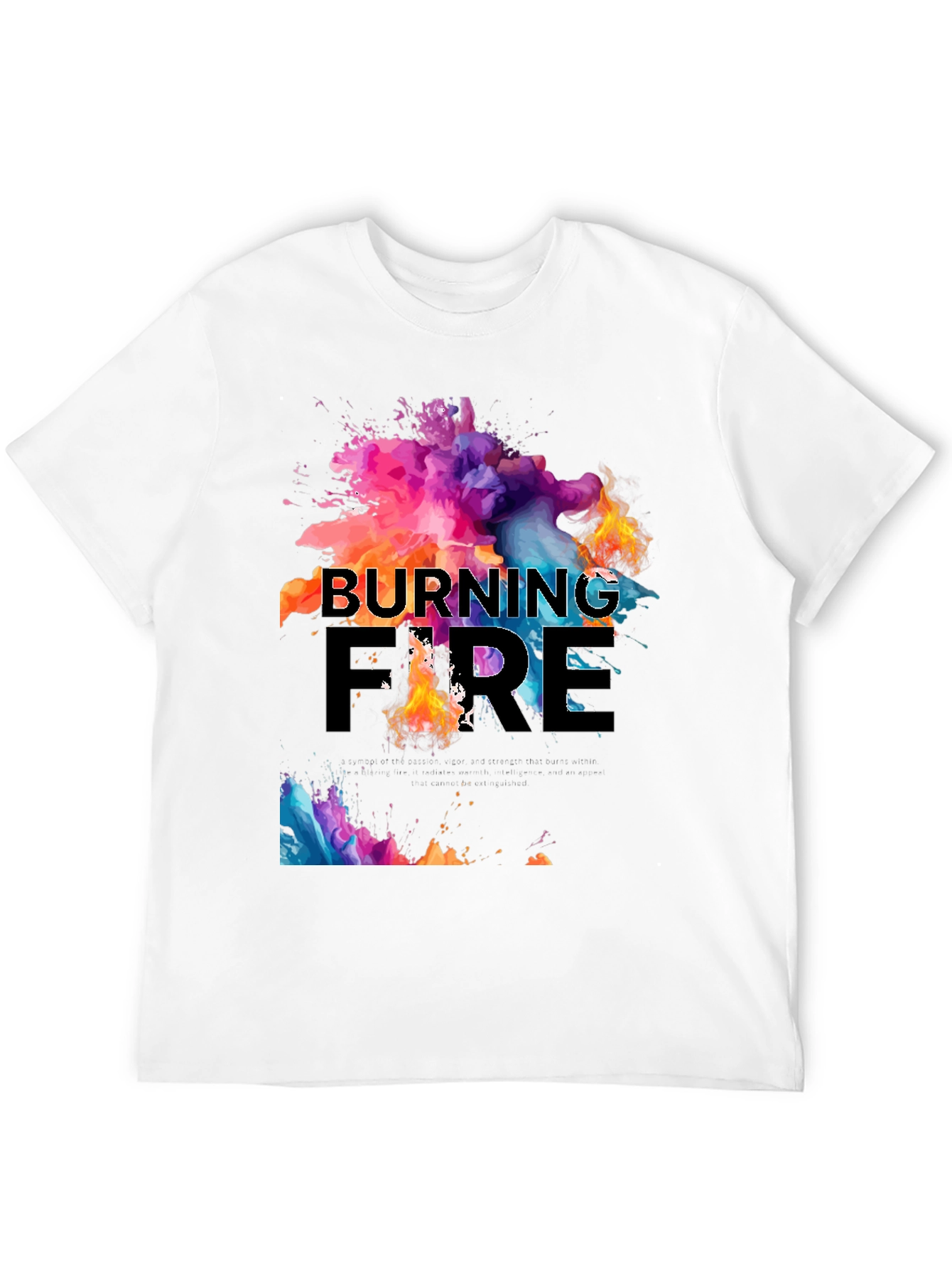 Black Burning Fire Graphic Print T-Shirt view 12