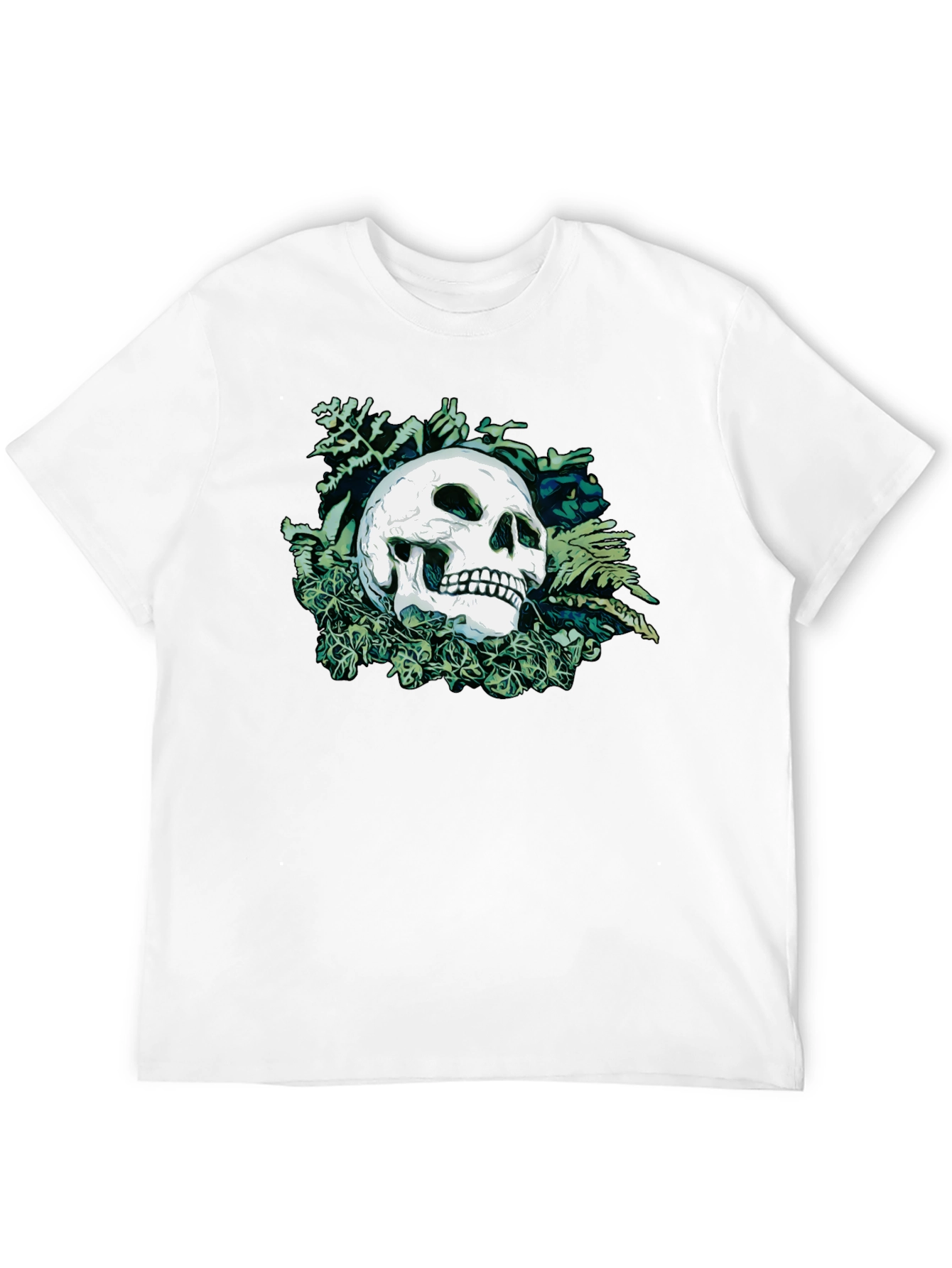 Black Skull & Foliage Graphic Tee - Classic Black view 12