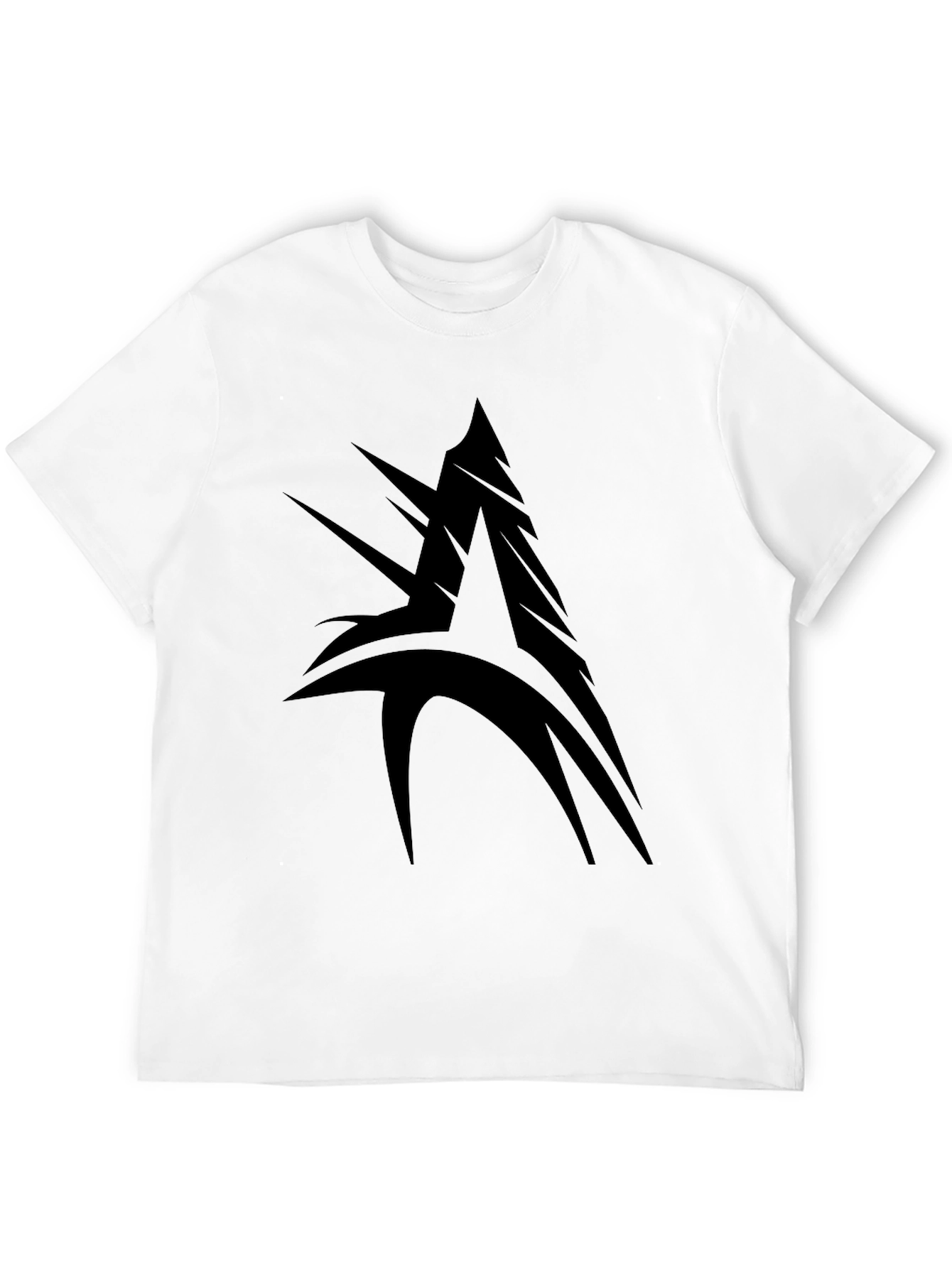 Black Men's Black Graphic Tee - Abstract Design view 12