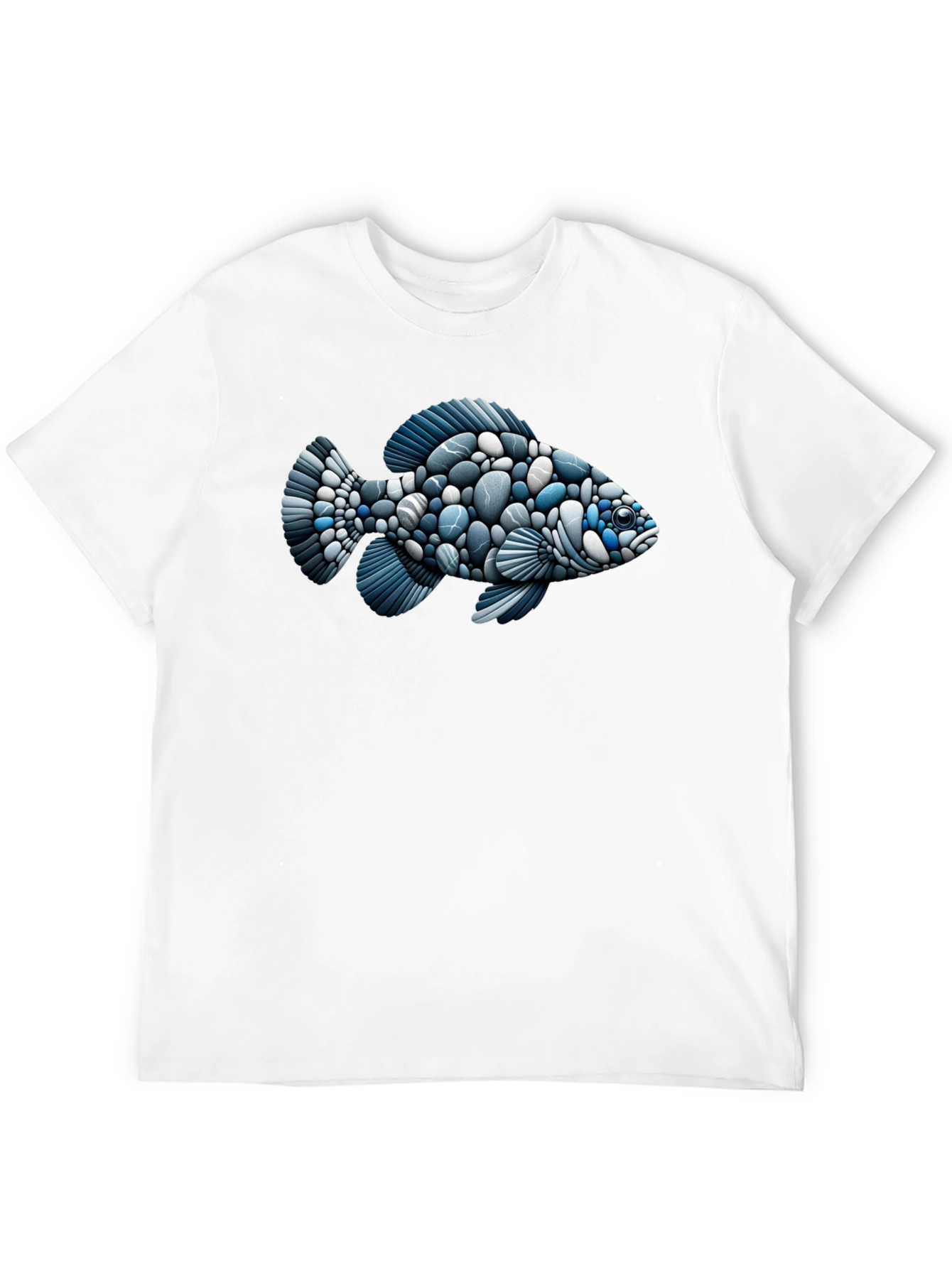 Black Stone Fish Graphic Tee - Black Cotton Blend Shirt view 12