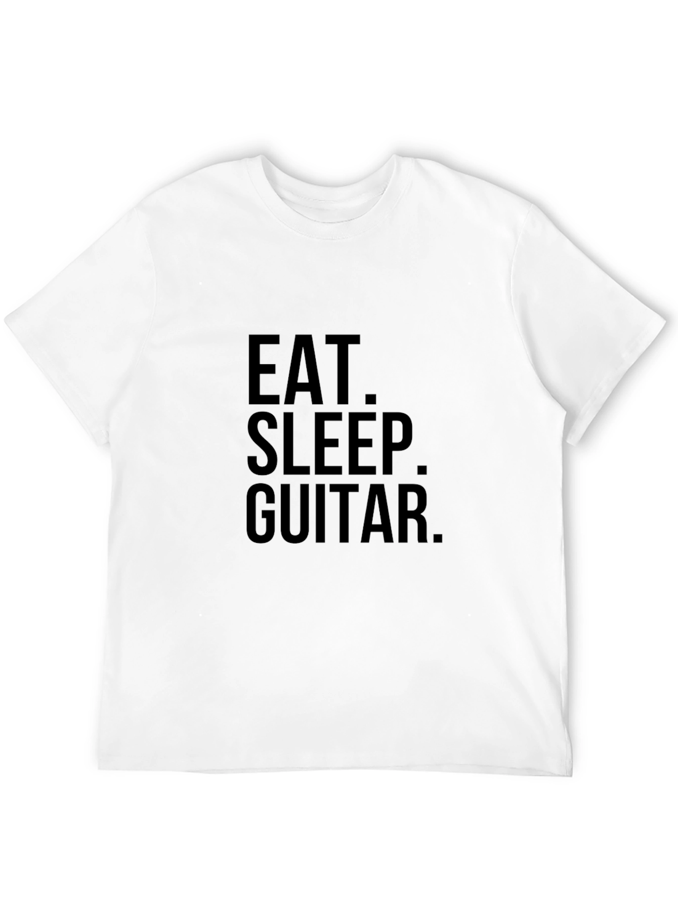 Black Eat Sleep Guitar Black Graphic Tee Shirt view 12