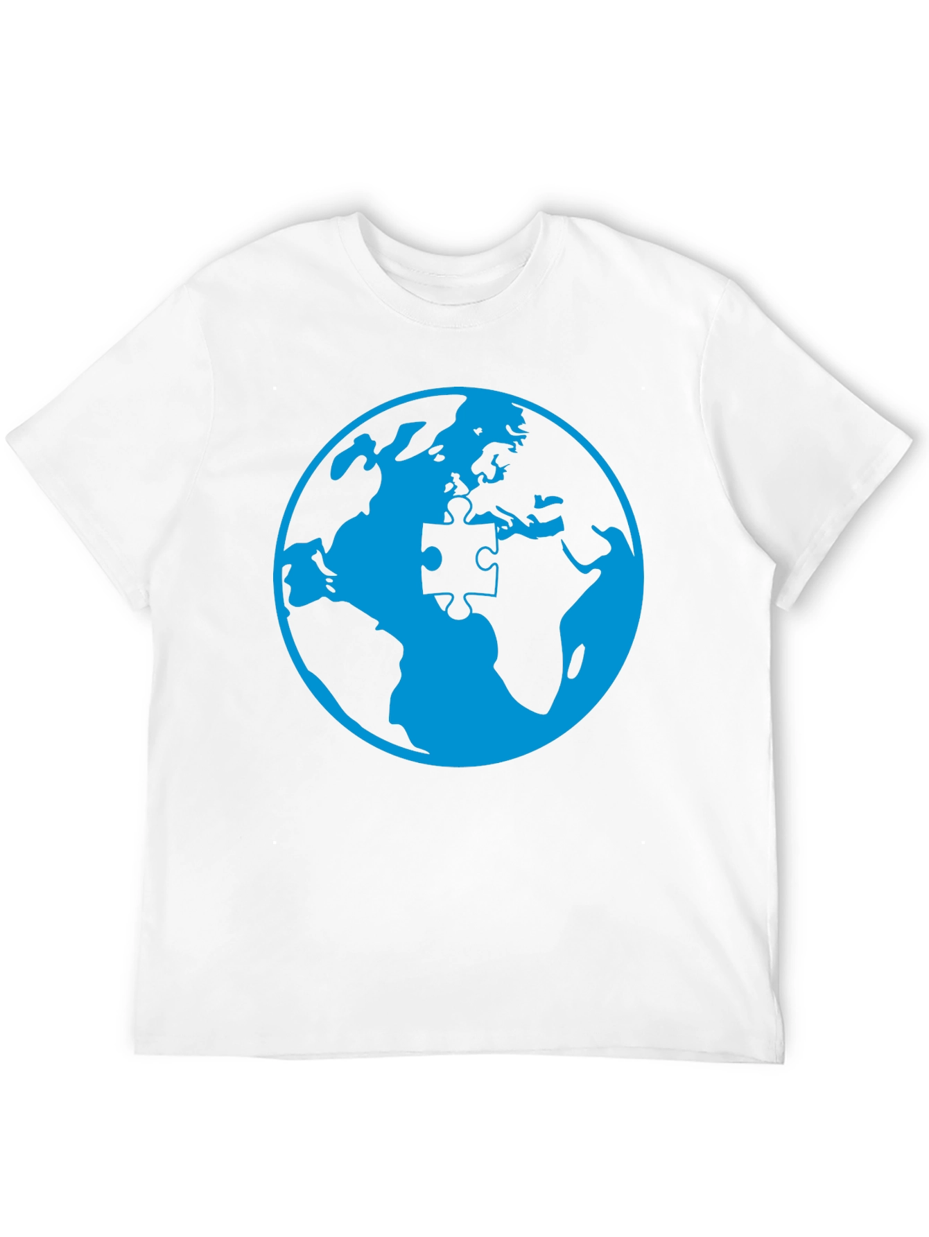 Black Autism Awareness World Puzzle Piece T-Shirt view 12