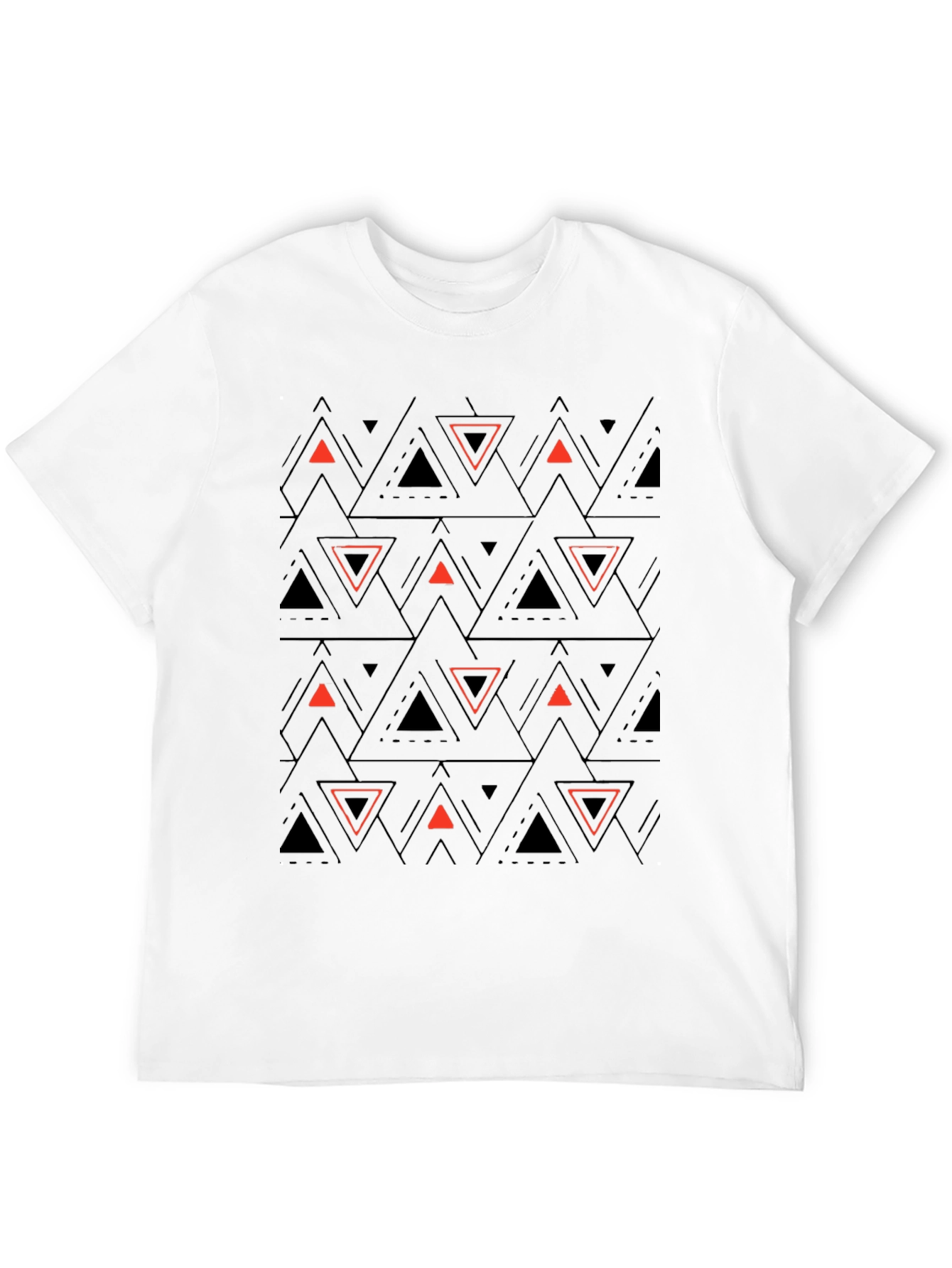 Black Geometric Triangle T-Shirt - Modern Design view 12