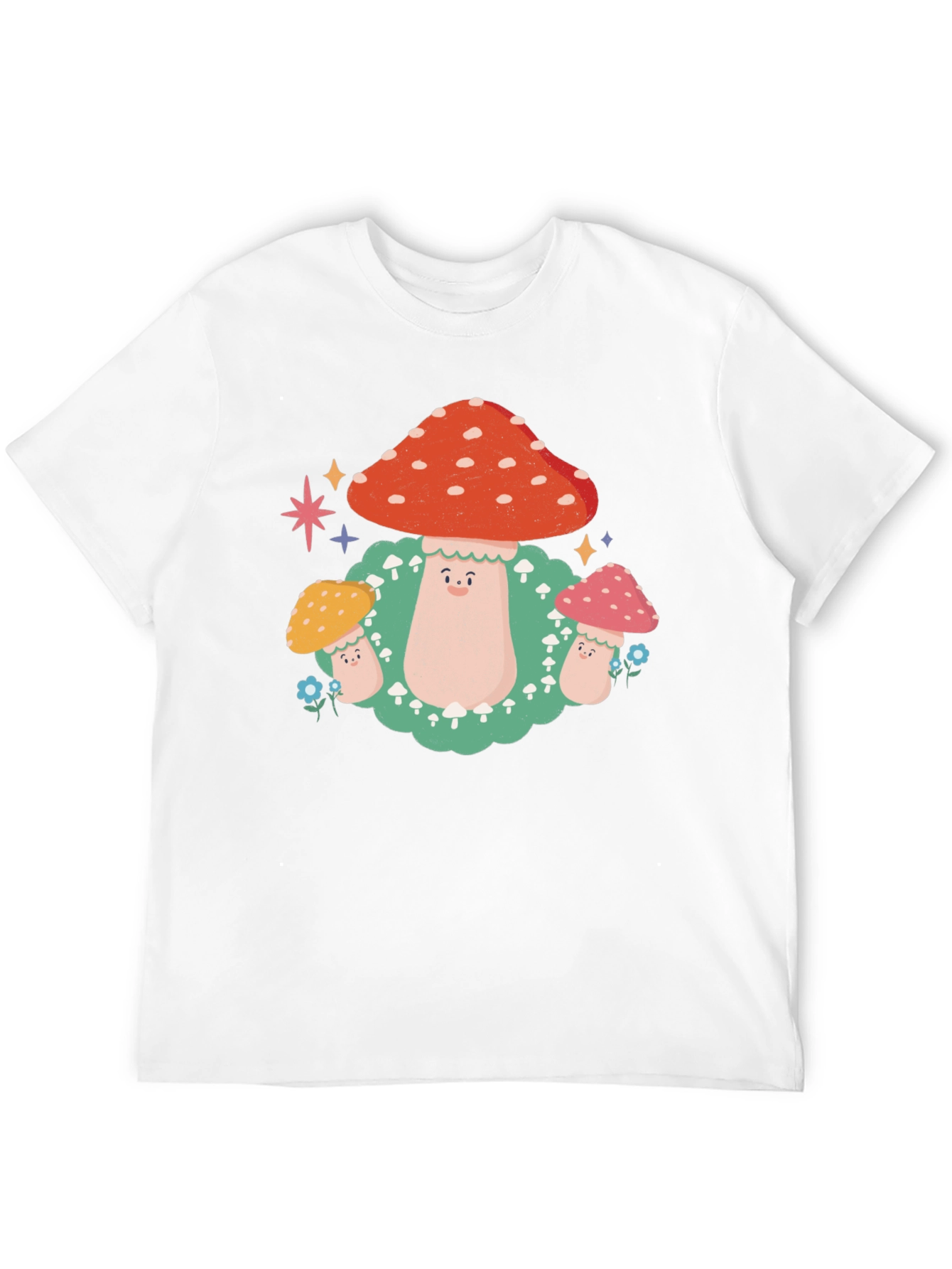 Black Mushroom Graphic T-Shirt - Funky Forest Design view 12