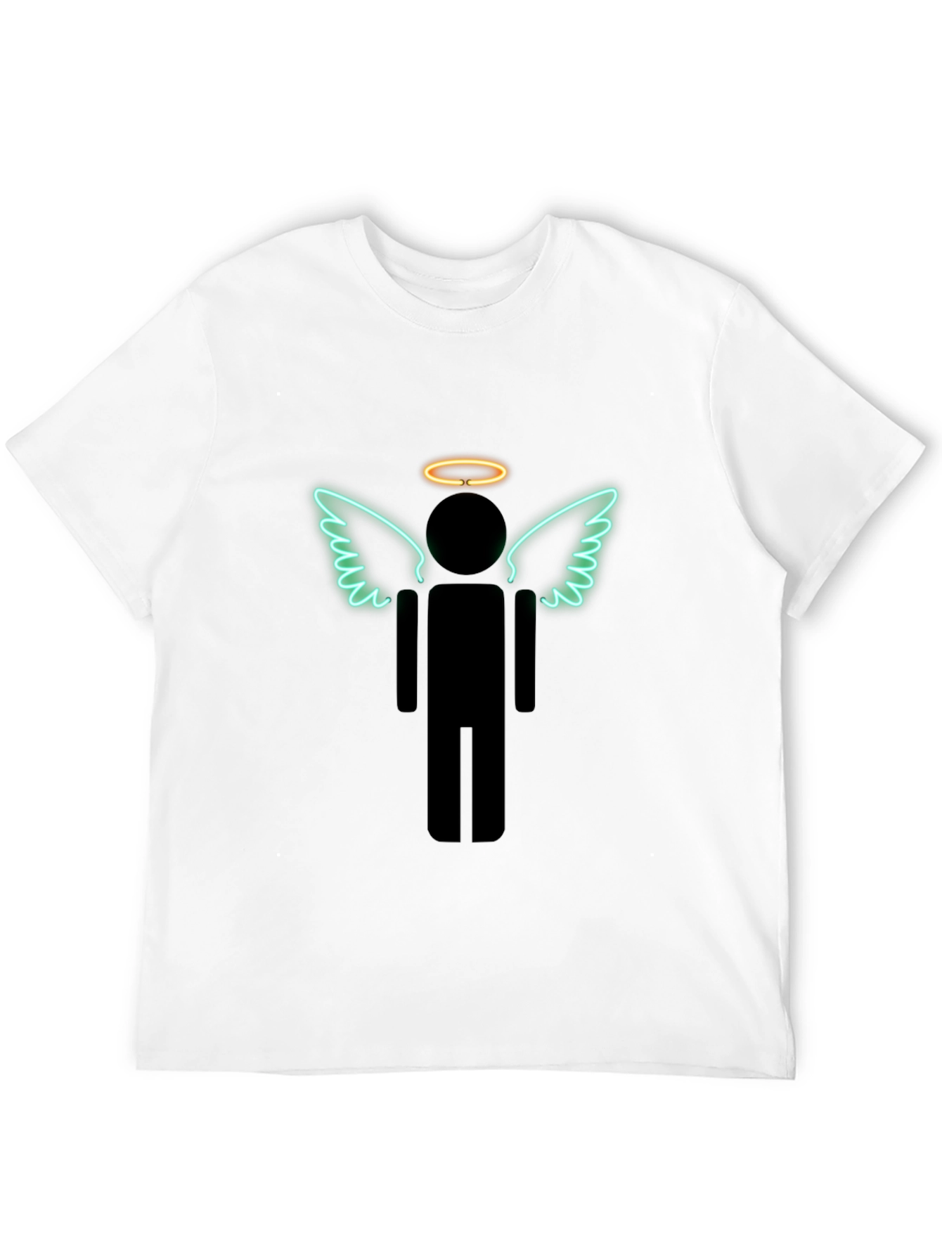 Black Angel Stick Figure Graphic Tee - Men's Black T-Shirt view 12