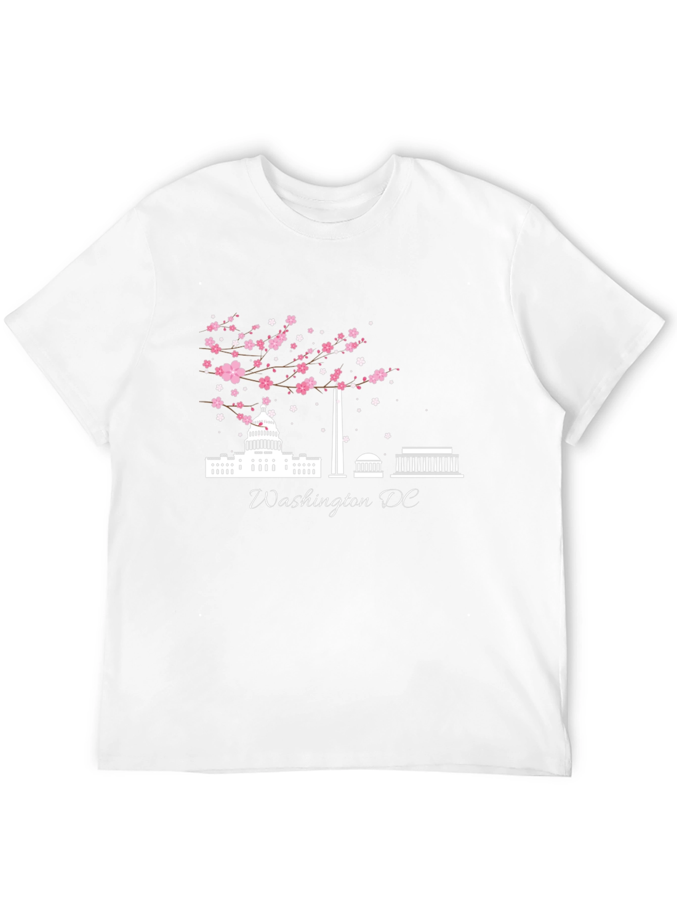 Black Washington DC Cherry Blossom Graphic T-Shirt view 12