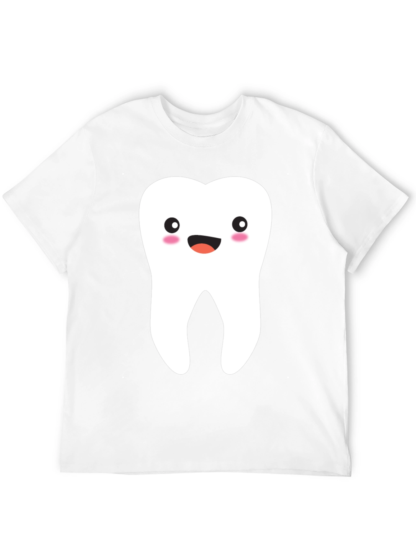 Black Cute Tooth Graphic Tee - Black Cotton T-Shirt view 12