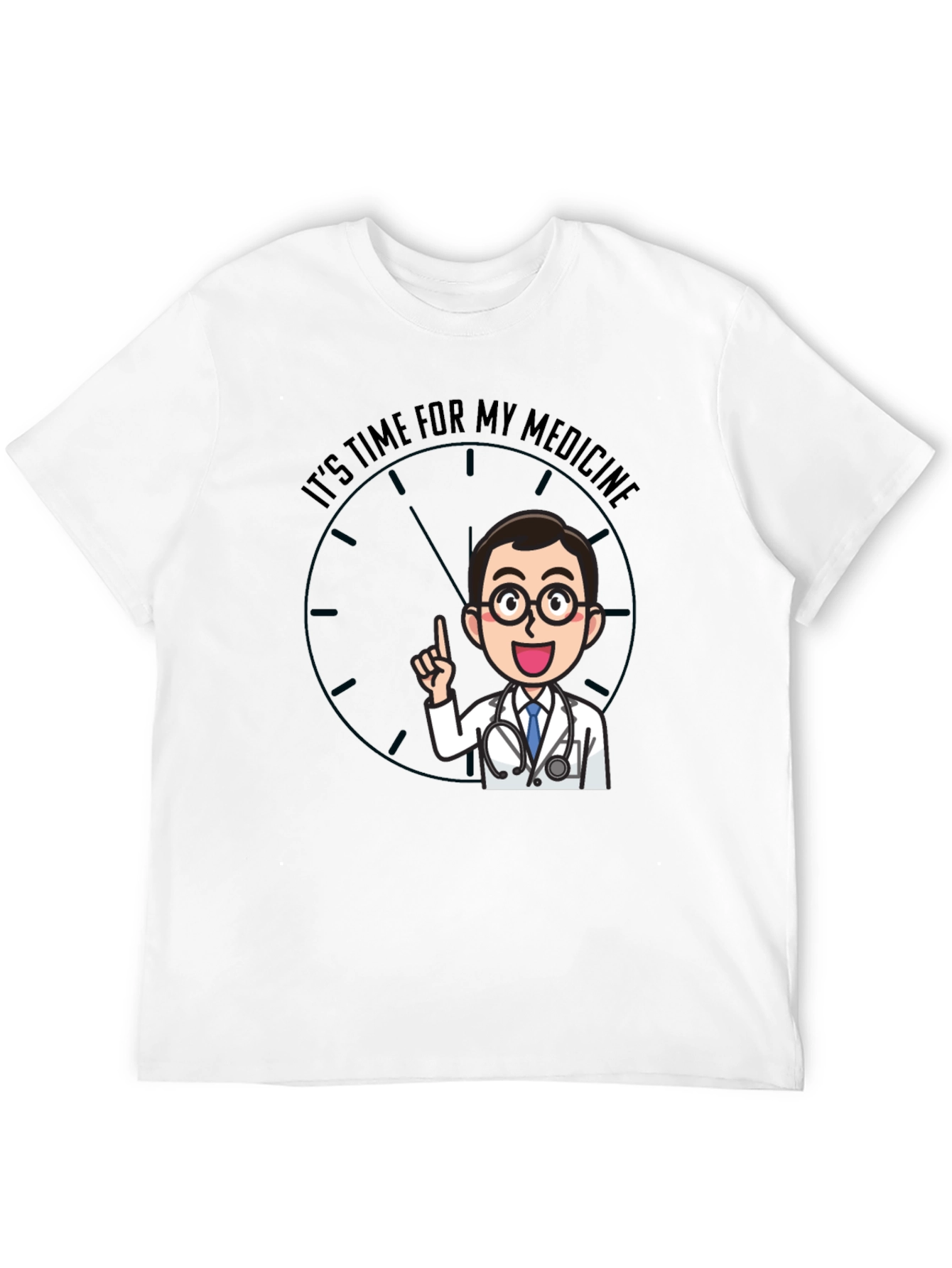 Black Time For Medicine Doctor Graphic T-Shirt view 12