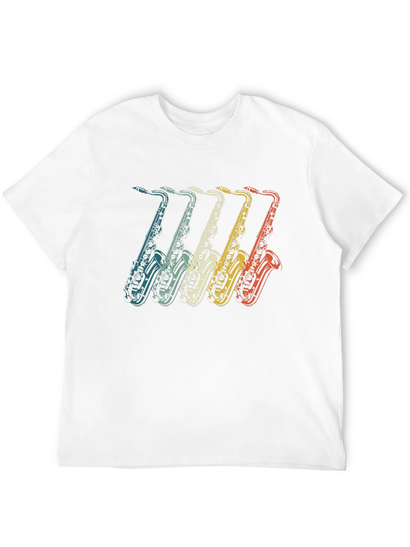 Black Retro Saxophone Graphic Tee - Vintage Music T-Shirt view 12