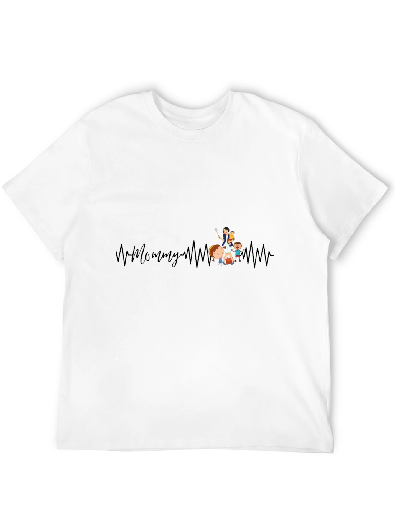 Black Mommy Heartbeat T-Shirt - Perfect Gift for Mom view 12