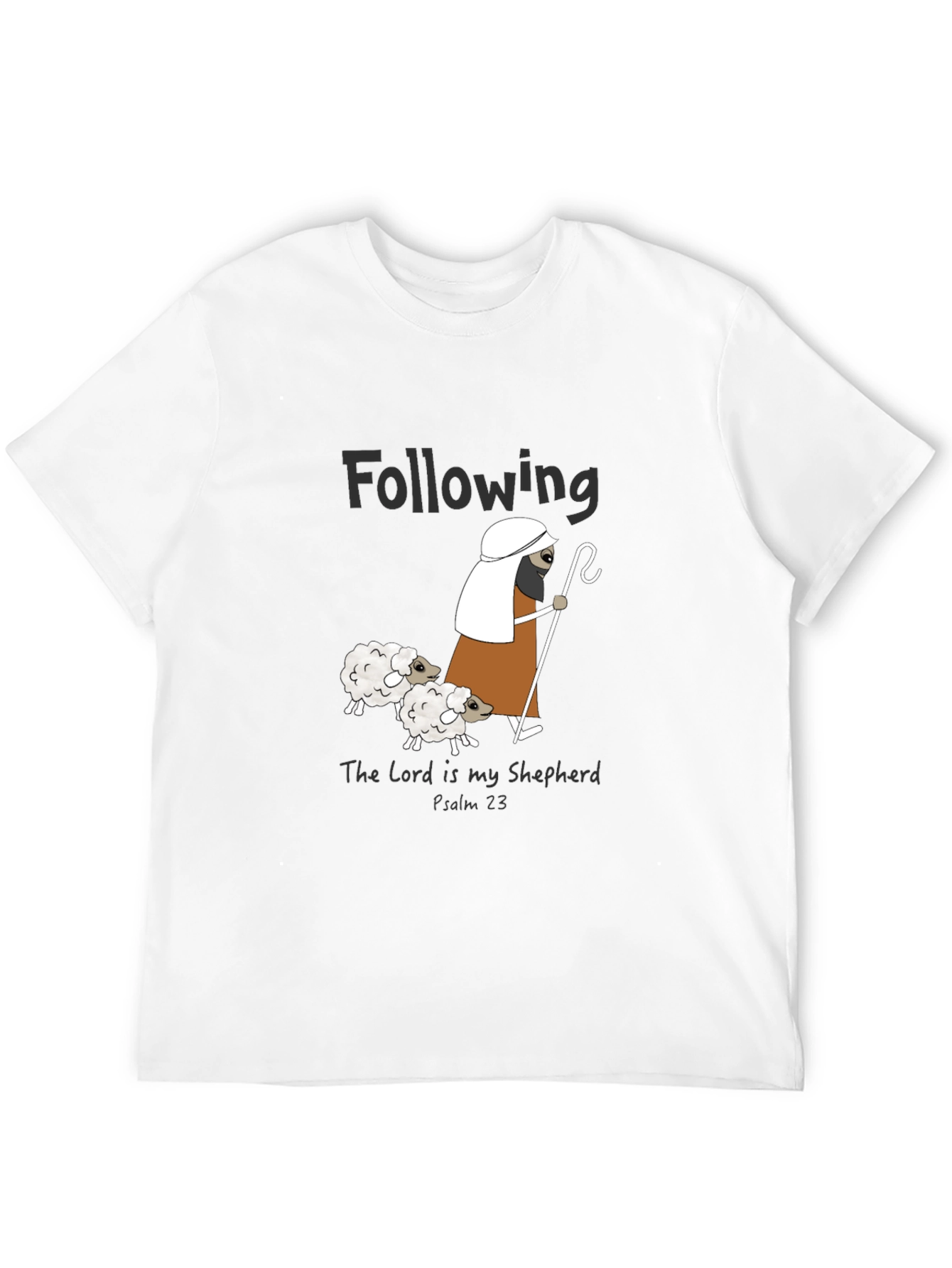 Black Following Sheep T-Shirt - The Lord Is My Shepherd Tee view 12