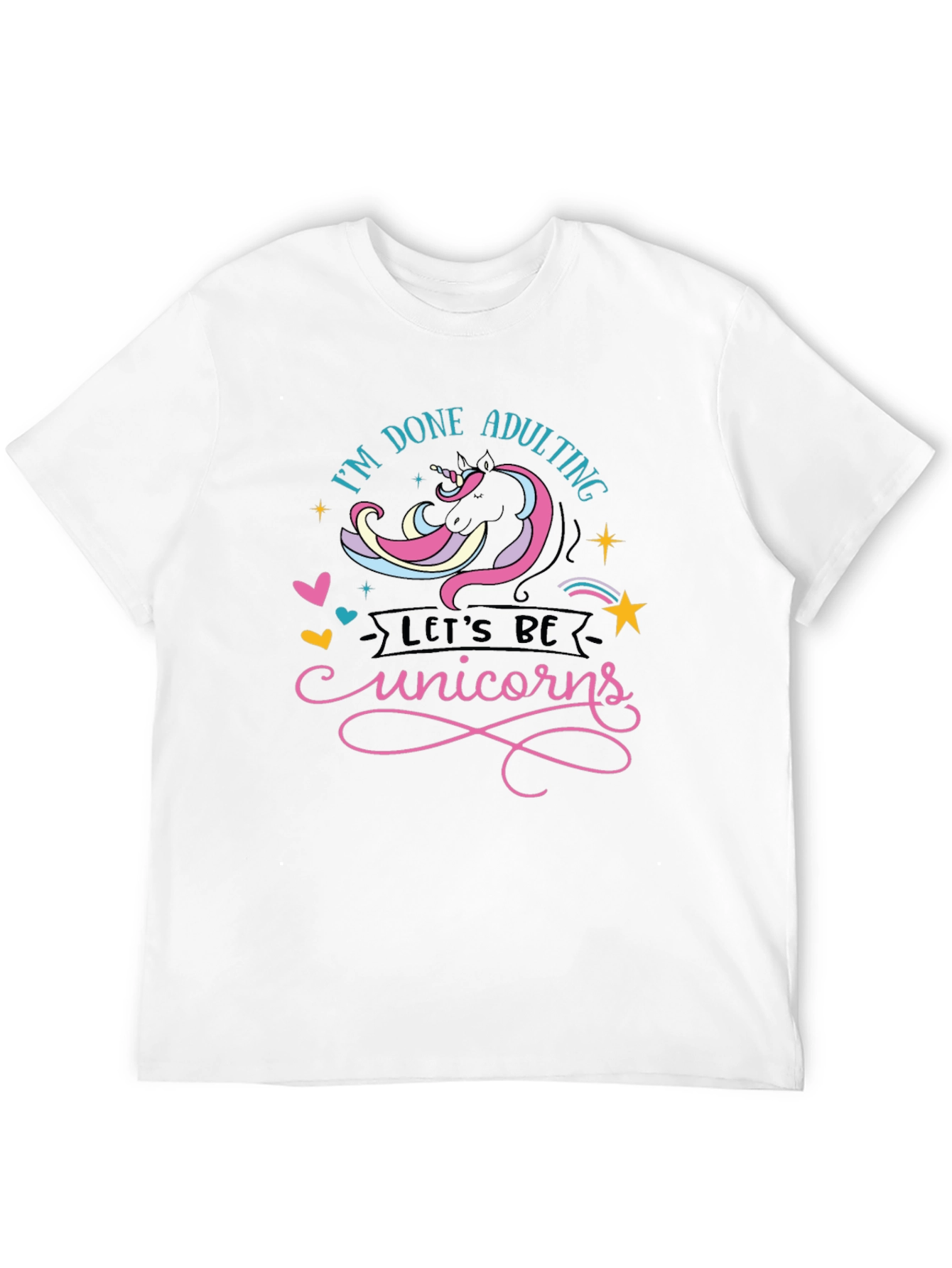 Black I'm Done Adulting, Let's Be Unicorns T-Shirt view 12