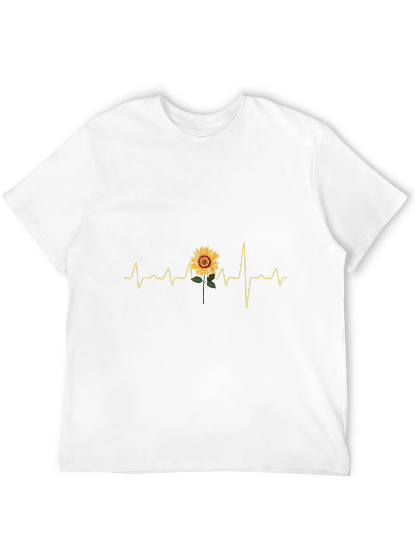 Black Sunflower Heartbeat T-Shirt - Black view 12