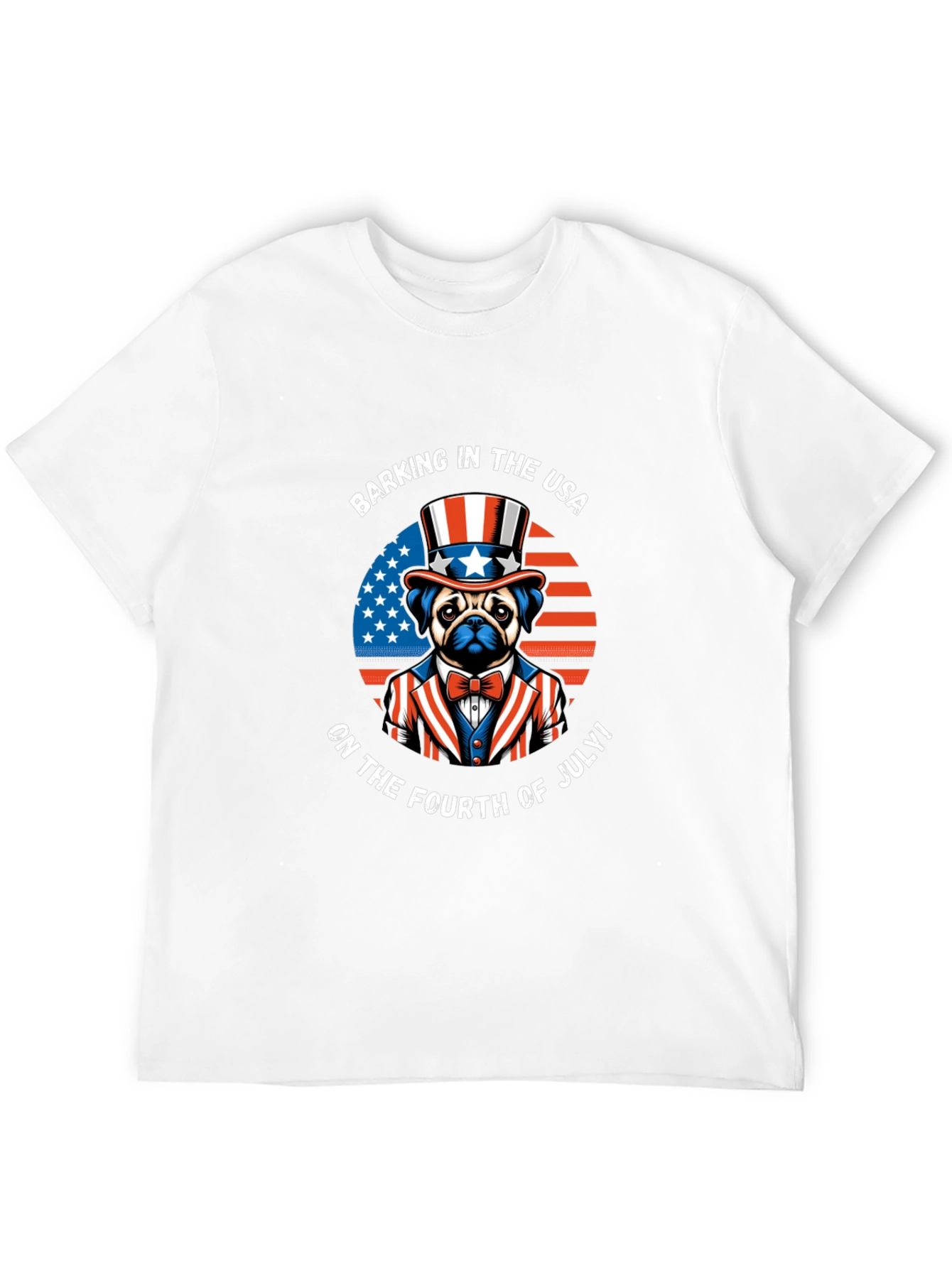 Black Patriotic Pug T-Shirt - Barking in the USA! view 12