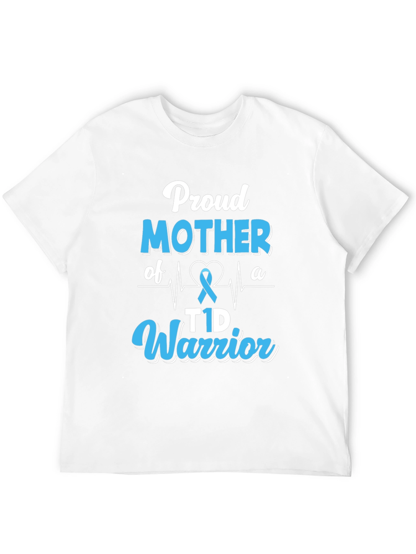 Black Proud Mother of a T1D Warrior Black T-Shirt view 12