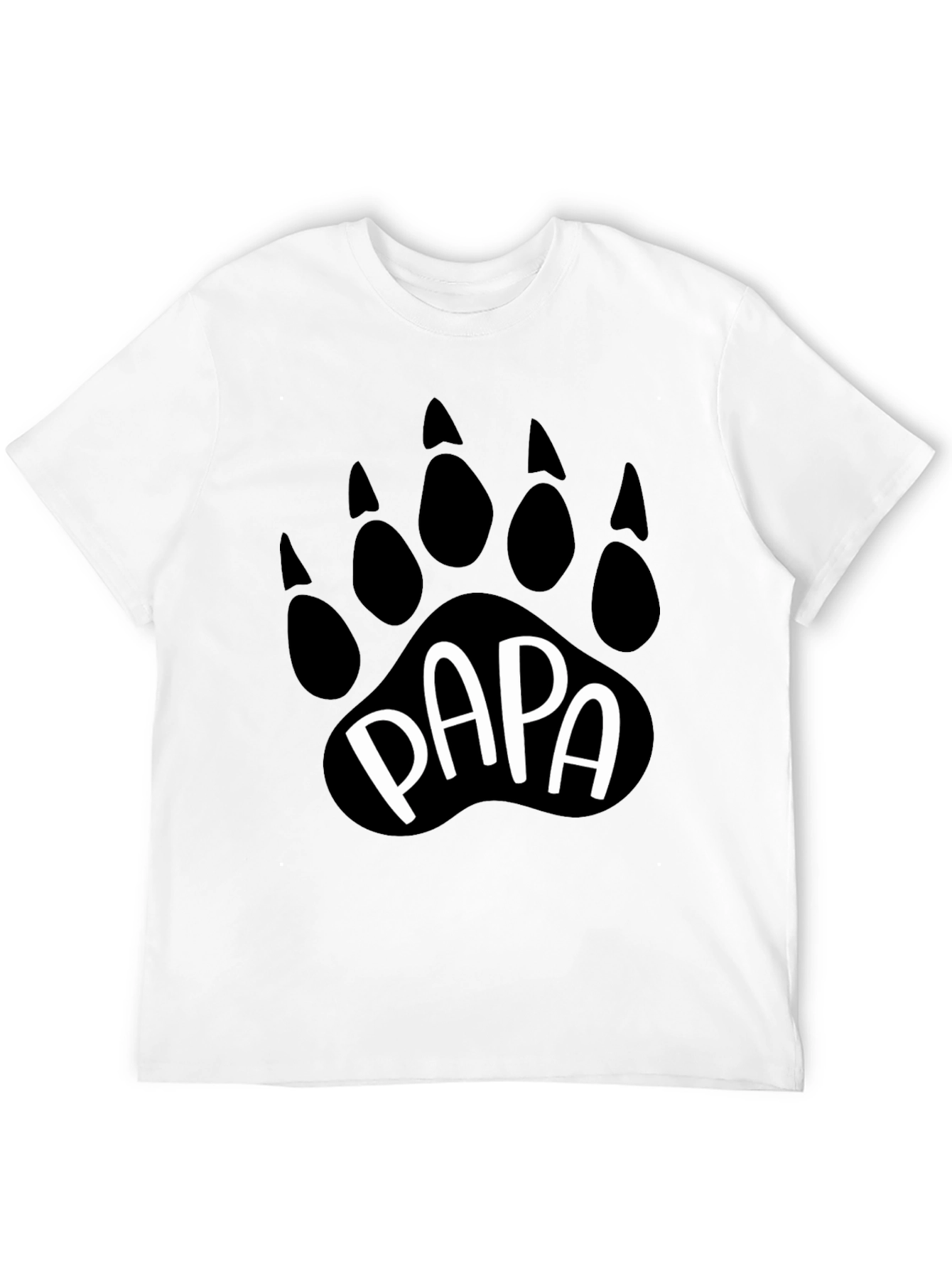 Black Papa Bear Paw Print Graphic T-Shirt view 12