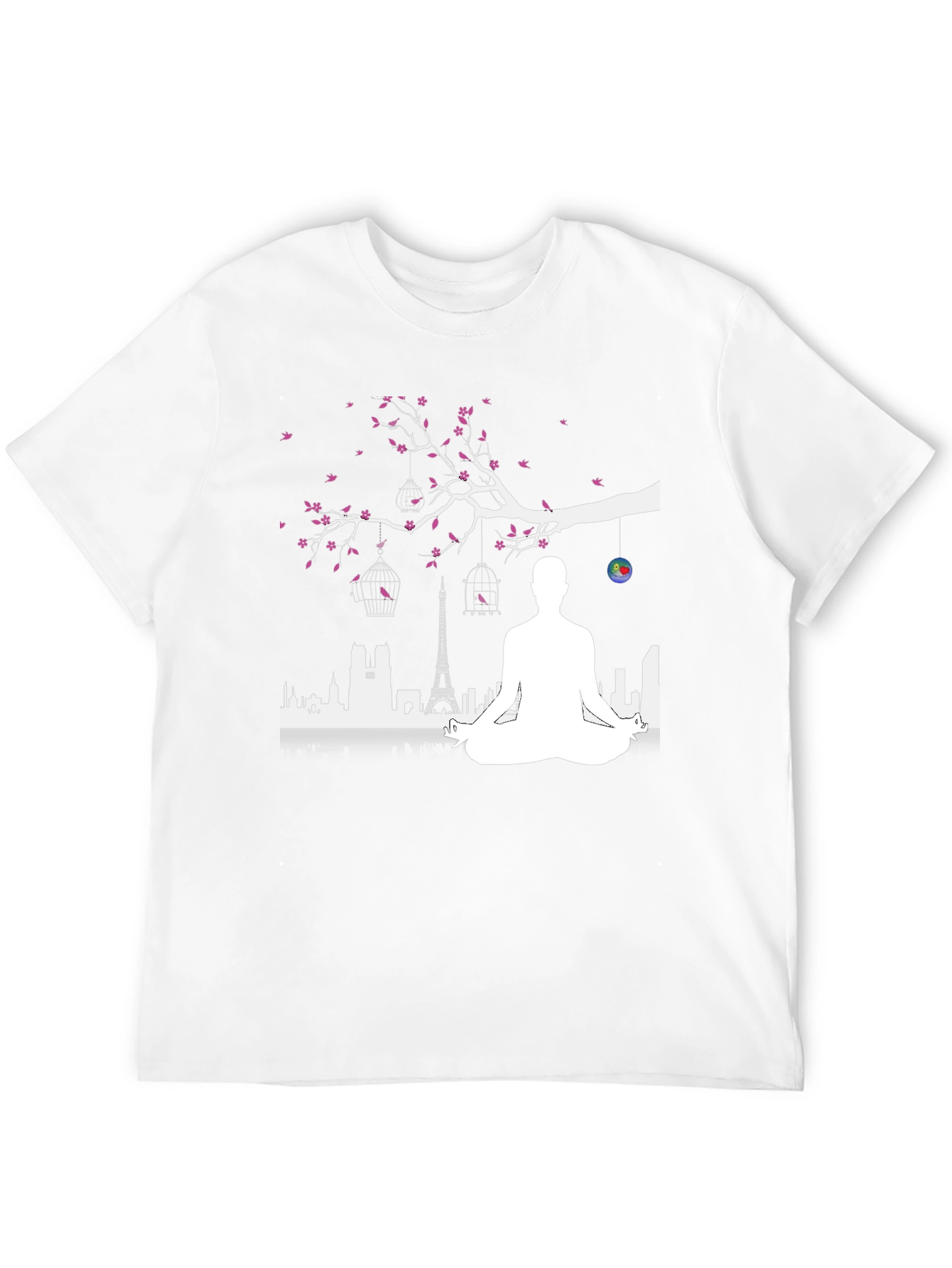 Black Meditative Paris T-Shirt view 12